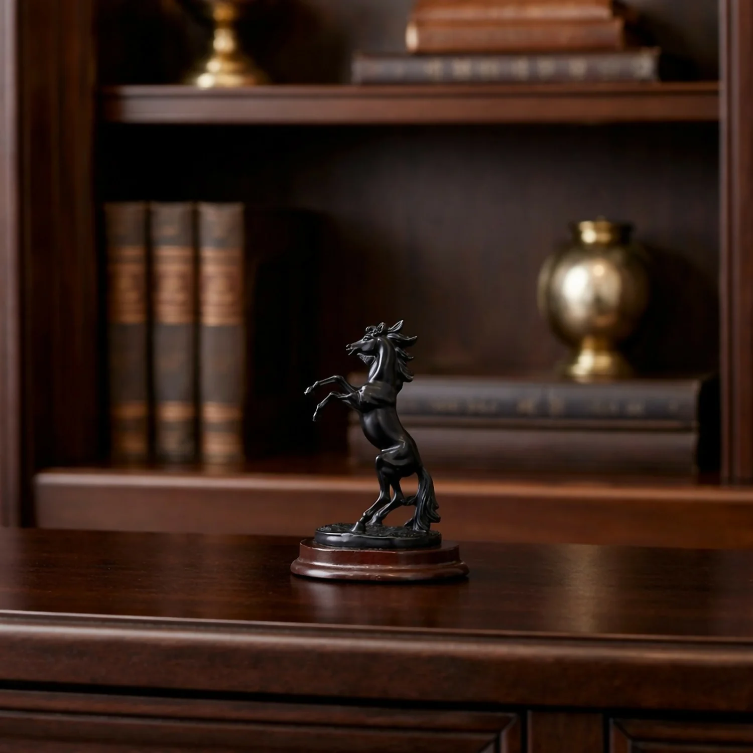 Black Horse poly-resin Showpiece for Home Decor | Lucky Horse Statue | Office Table Decor - Image 2