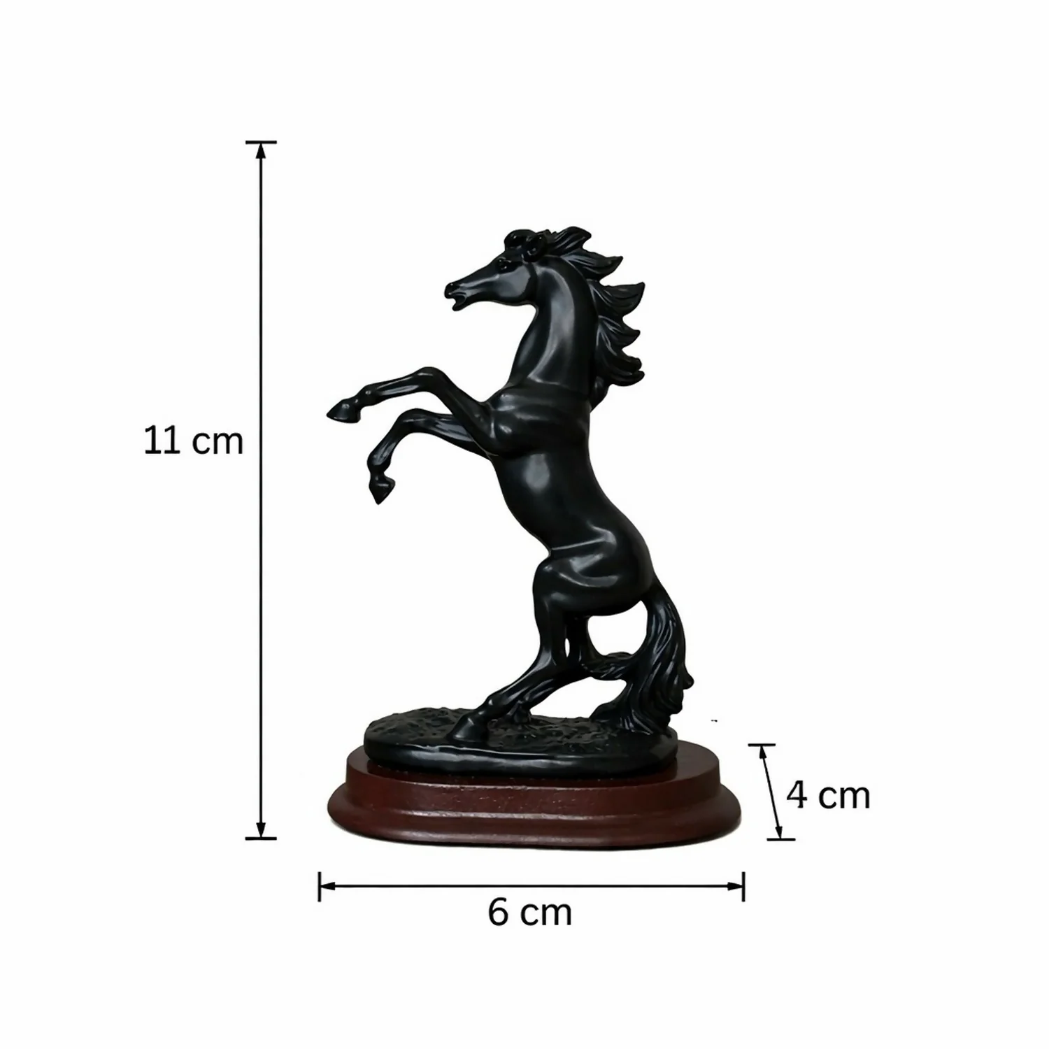 Black Horse poly-resin Showpiece for Home Decor | Lucky Horse Statue | Office Table Decor - Image 5