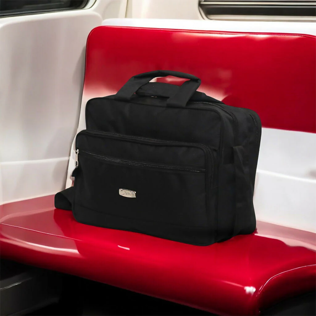 Black Laptop Bag 15.5 Inch – Water-Resistant Office Briefcase with Shoulder Strap - Image 2