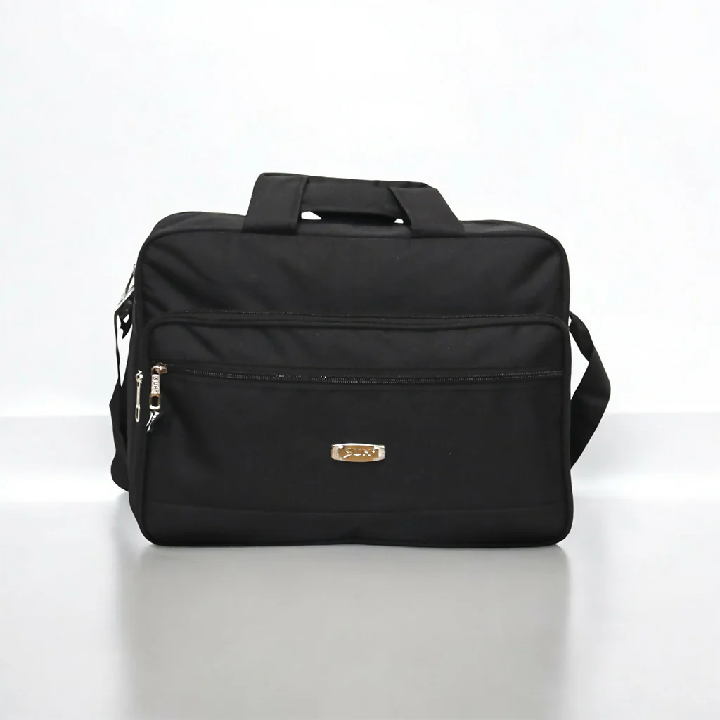 Black Laptop Bag 15.5 Inch – Water-Resistant Office Briefcase with Shoulder Strap - Image 3