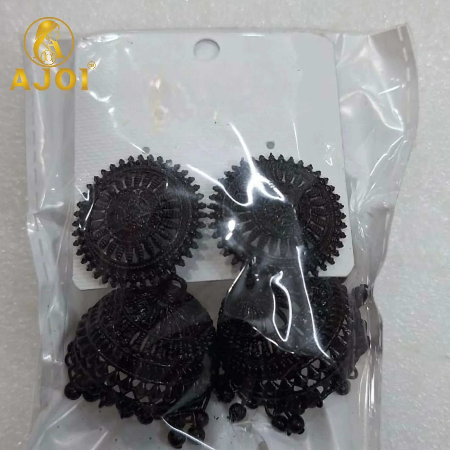 Black Oxidized Traditional Earrings - Image 5