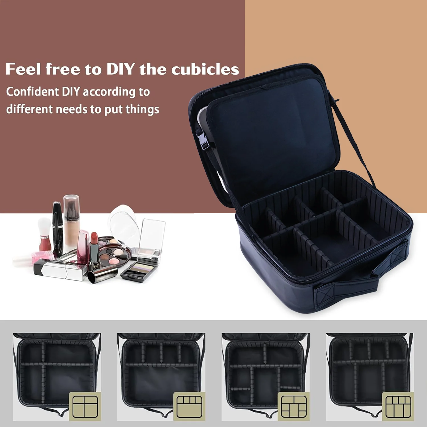 Black Premium LED Light Makeup Organizer Box (1 Pc) - Image 7