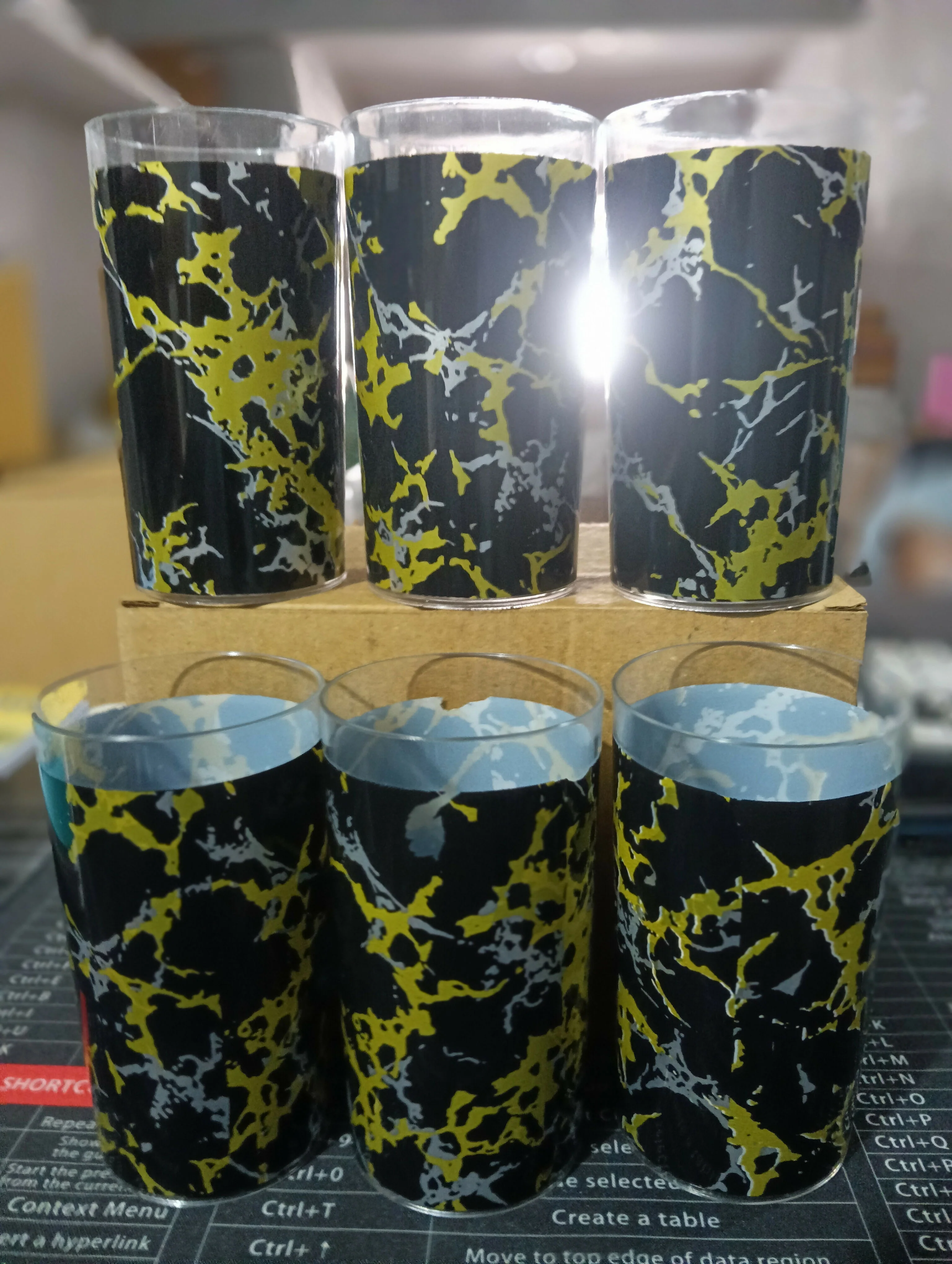 Black Printed Unbreakable glass (pack of 6 ) - Image 4
