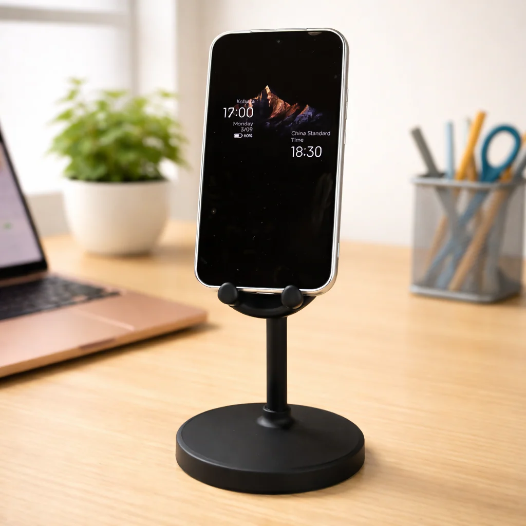 Black Rabbit Ear Mobile Phone Stand Desk Holder for Smartphone - Image 4