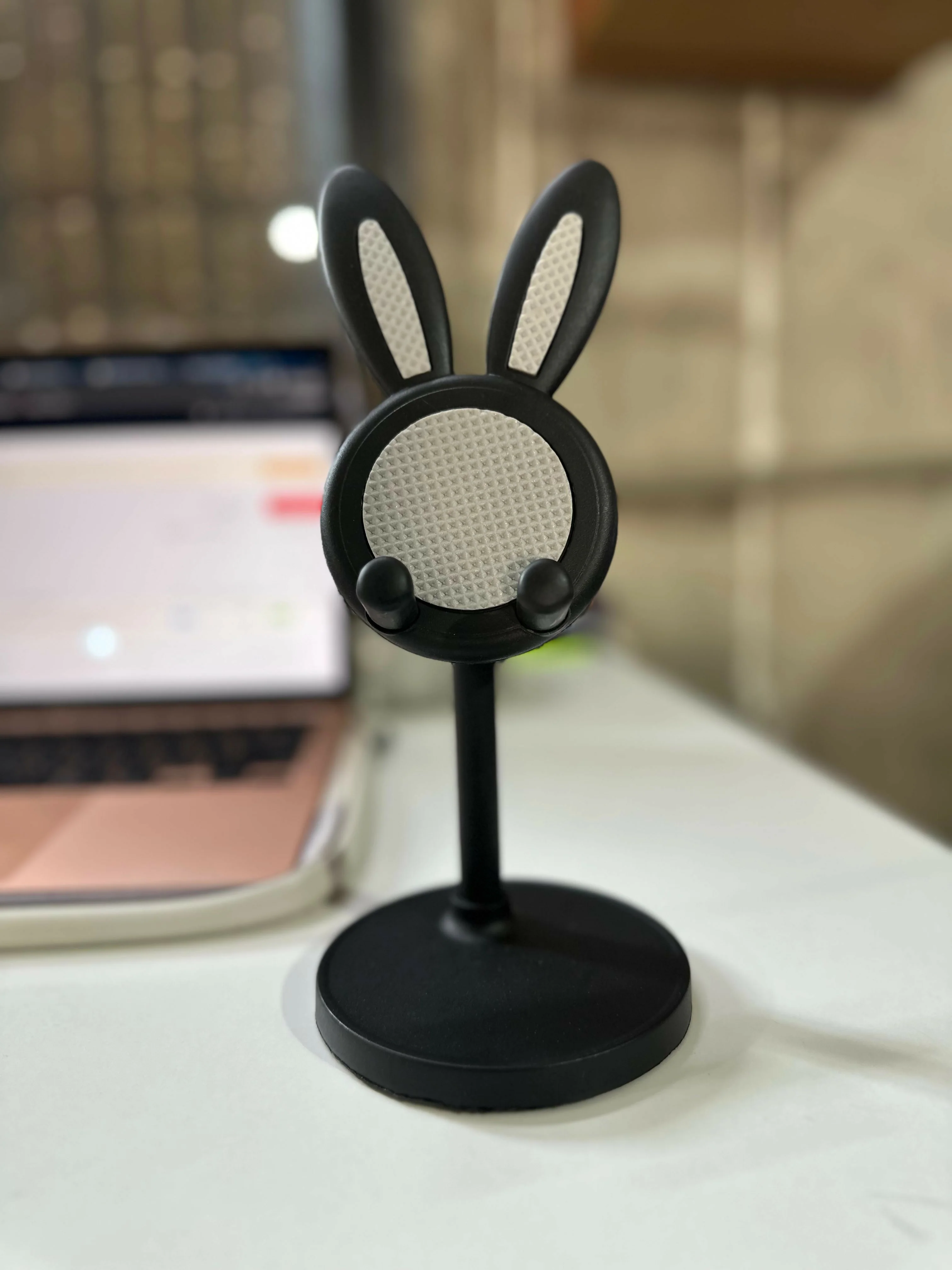Black Rabbit Ear Mobile Phone Stand Desk Holder for Smartphone - Image 5