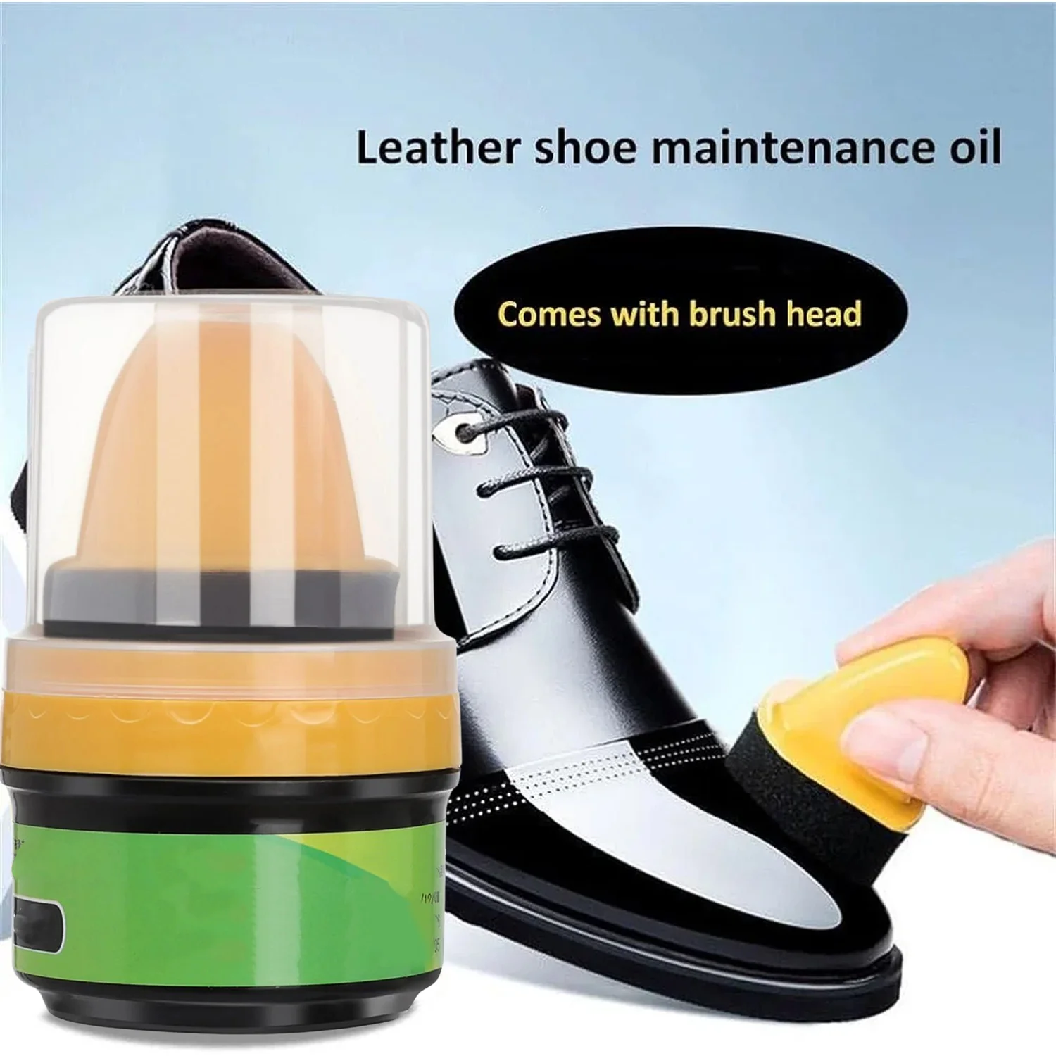 Black Shoe Polish Cream with Built-in Sponge Applicator (60 ML Approx) - Image 8
