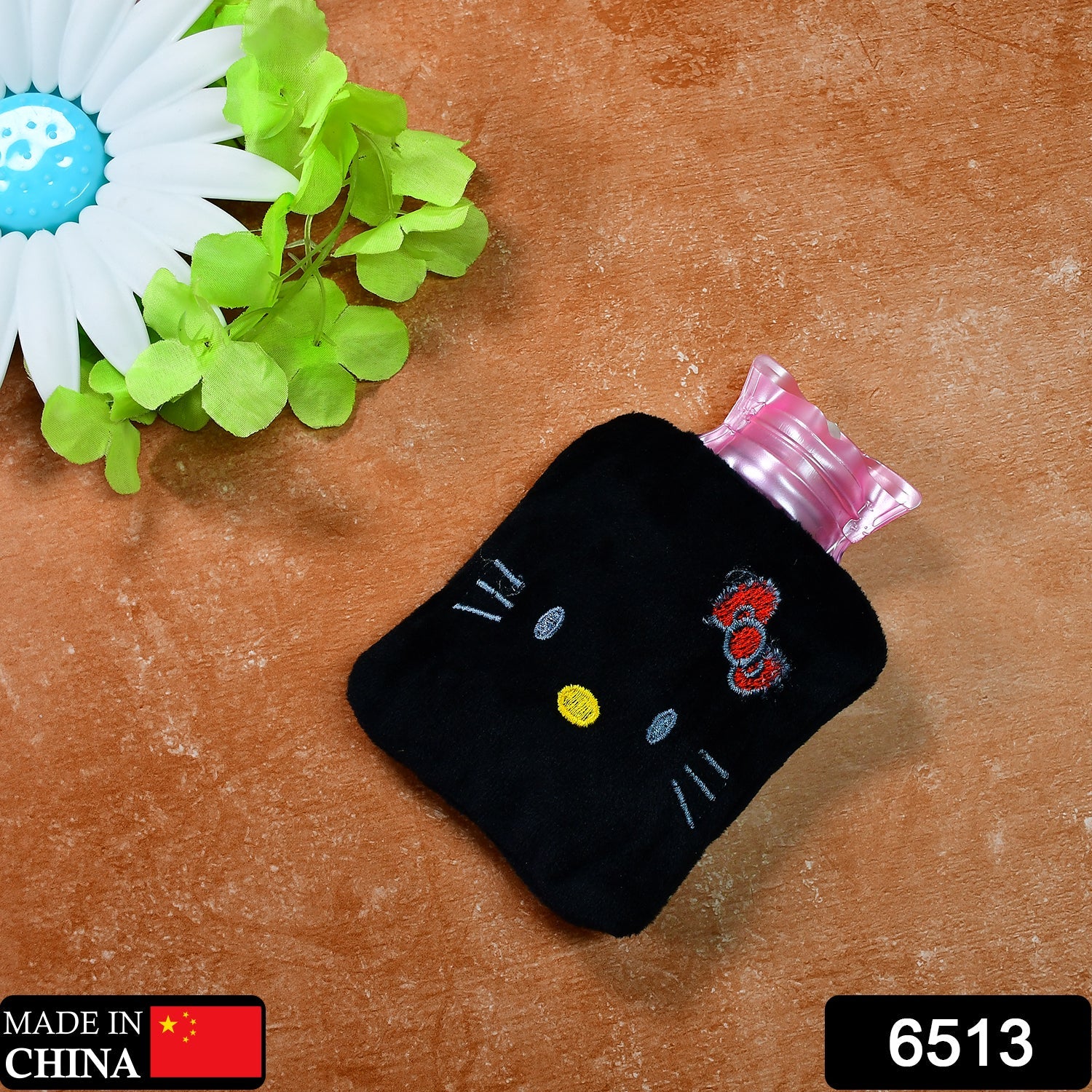 Black Small Hot Water Bag with Cover – Pain Relief & Warmer - Image 2