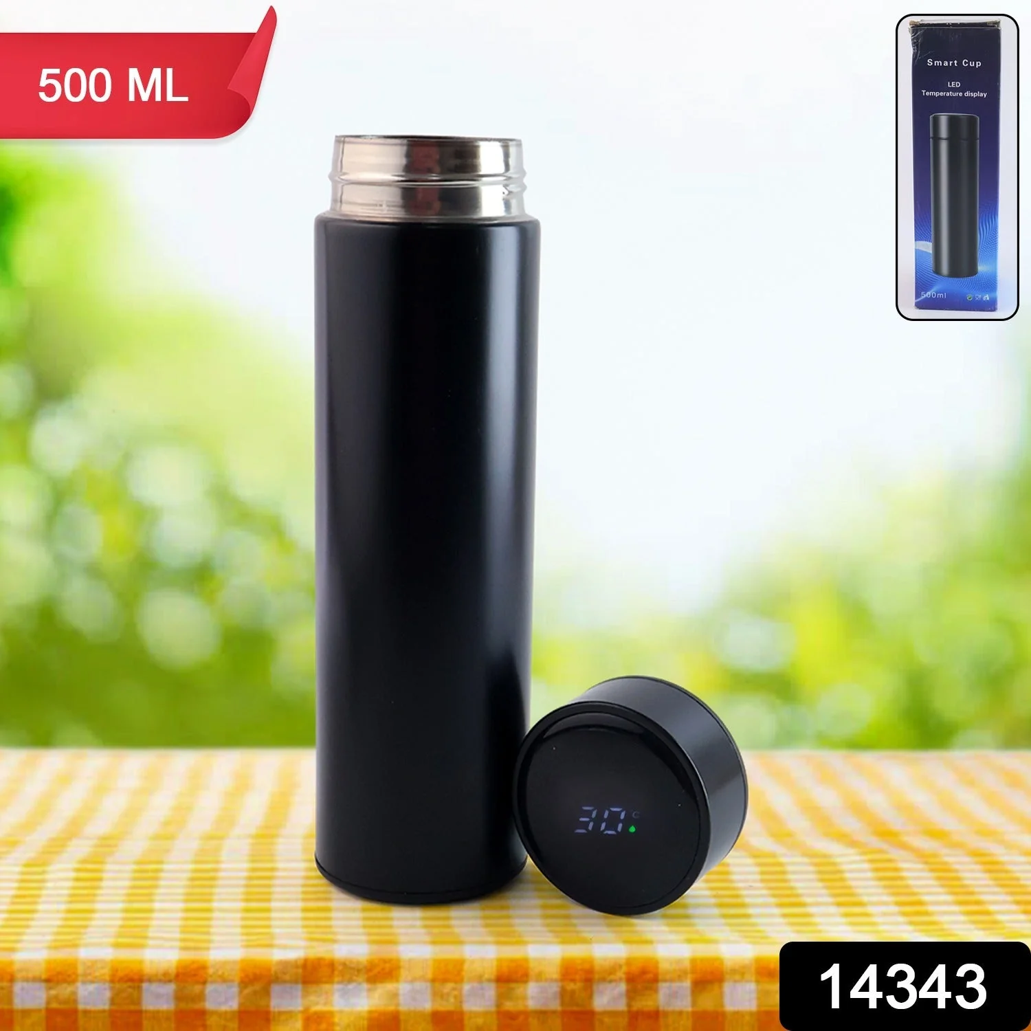 Black Vacuum Insulated Water Bottle (1 Pc / 500ML) - Image 2