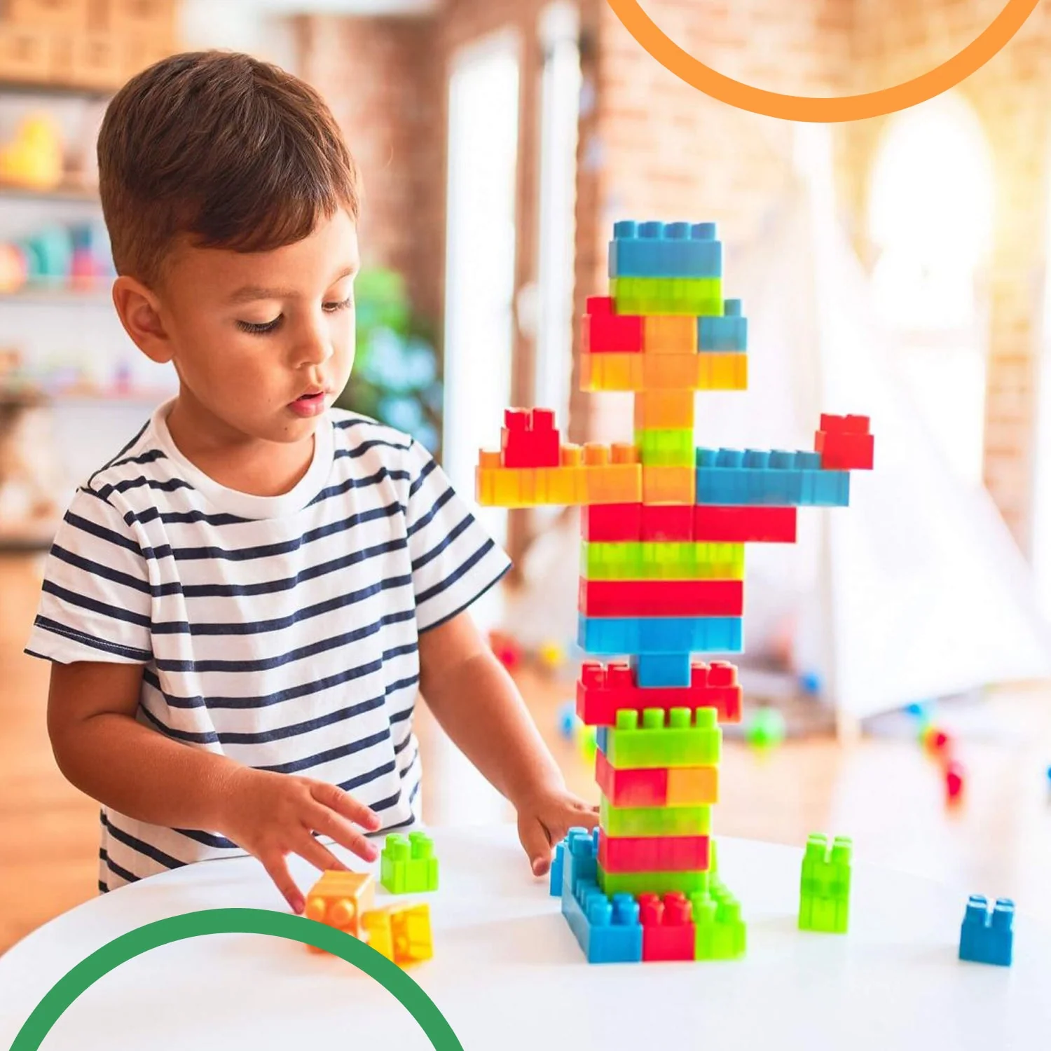 Multicolor Kids' Block Set for Fun & Learning (60 Pieces) - Image 3