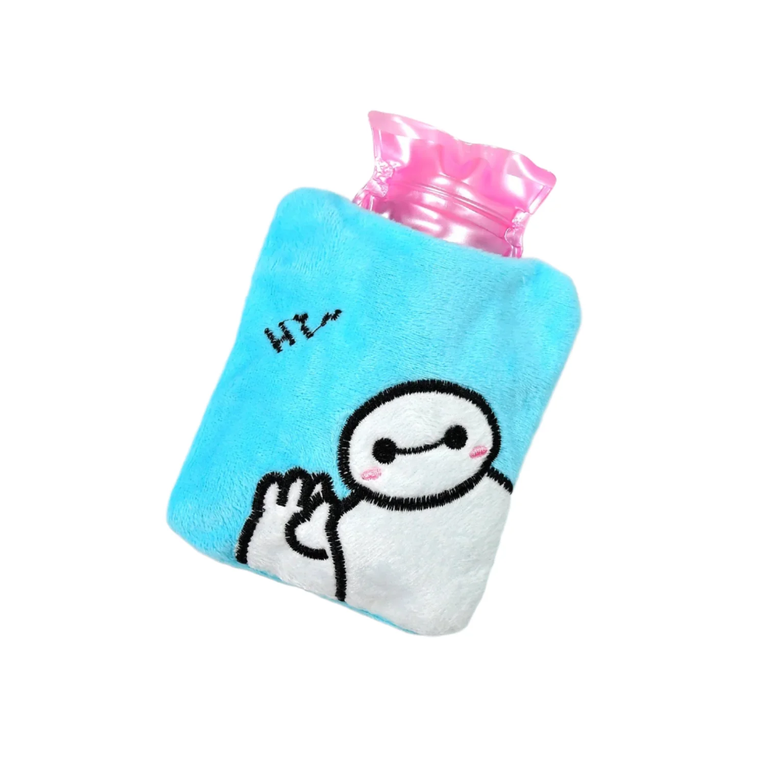 Blue Baymax Small Hot Water Bag with Cover for Pain Relief - Image 3