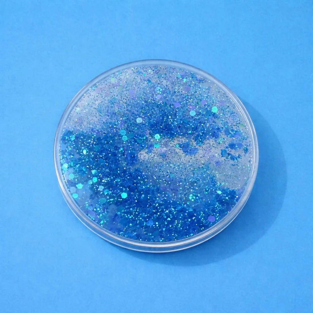 Blue Glitter Liquid Coaster Heat Resistant Cup Mat for Table - Image 4