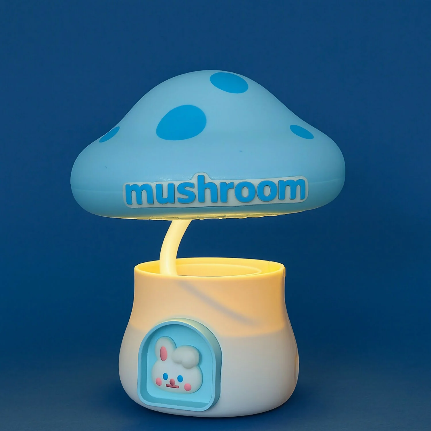 Blue Mushroom LED Desk Lamp with Pencil Sharpener & USB Charging - Image 2