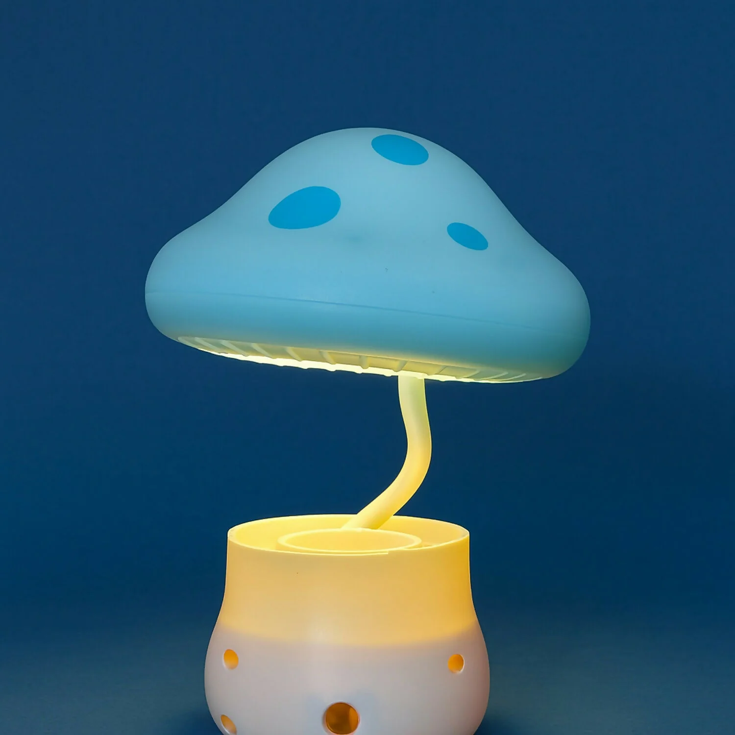 Blue Mushroom LED Desk Lamp with Pencil Sharpener & USB Charging - Image 3