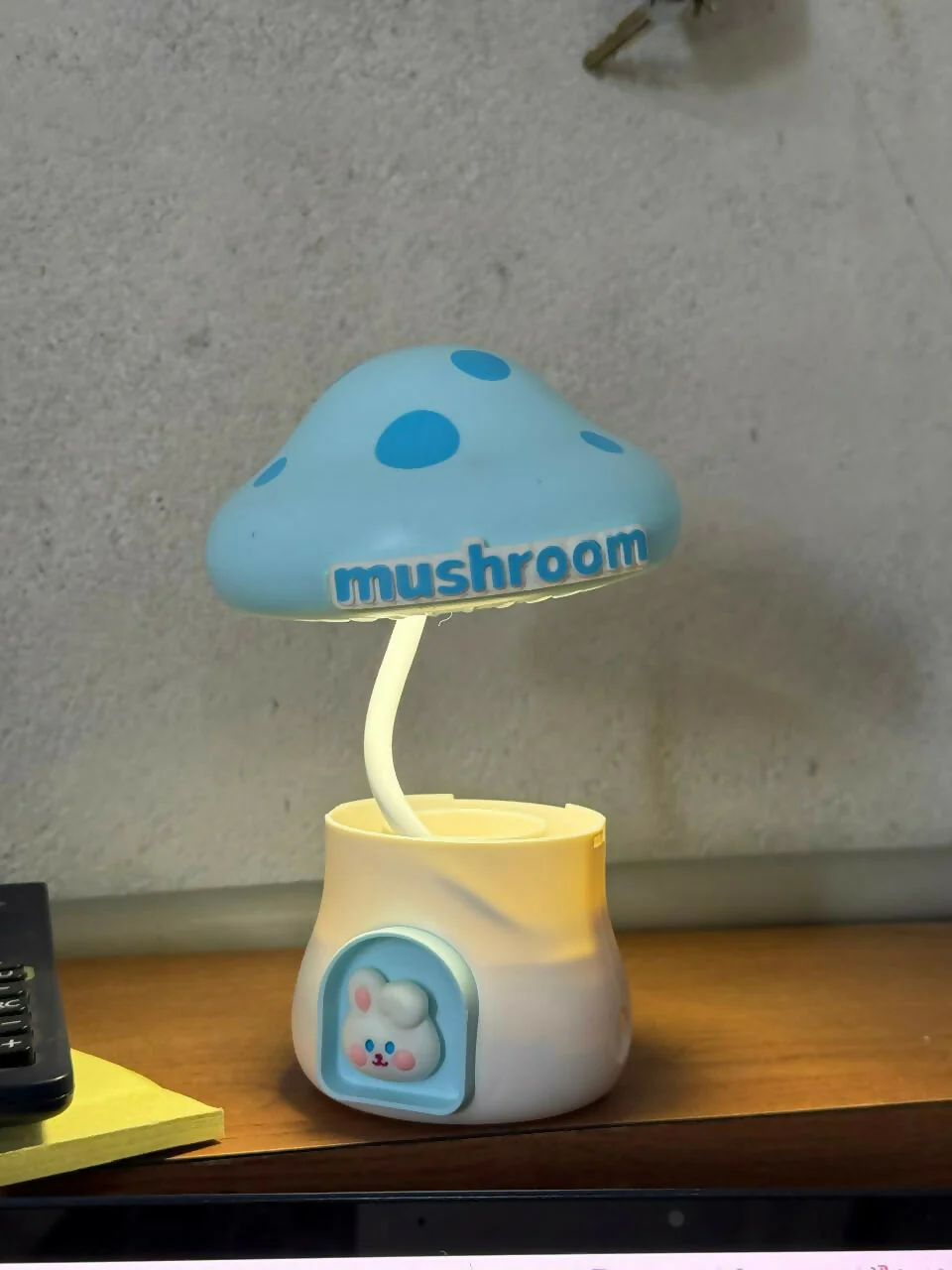 Blue Mushroom LED Desk Lamp with Pencil Sharpener & USB Charging - Image 7