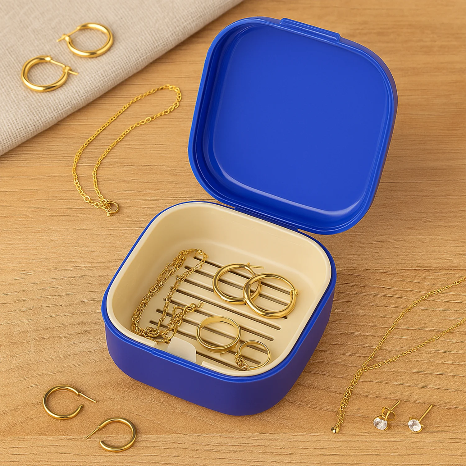 Blue Oblivion Multi-Purpose Storage Box with Lid, DENTURE CASE (1 Pc) - Image 3