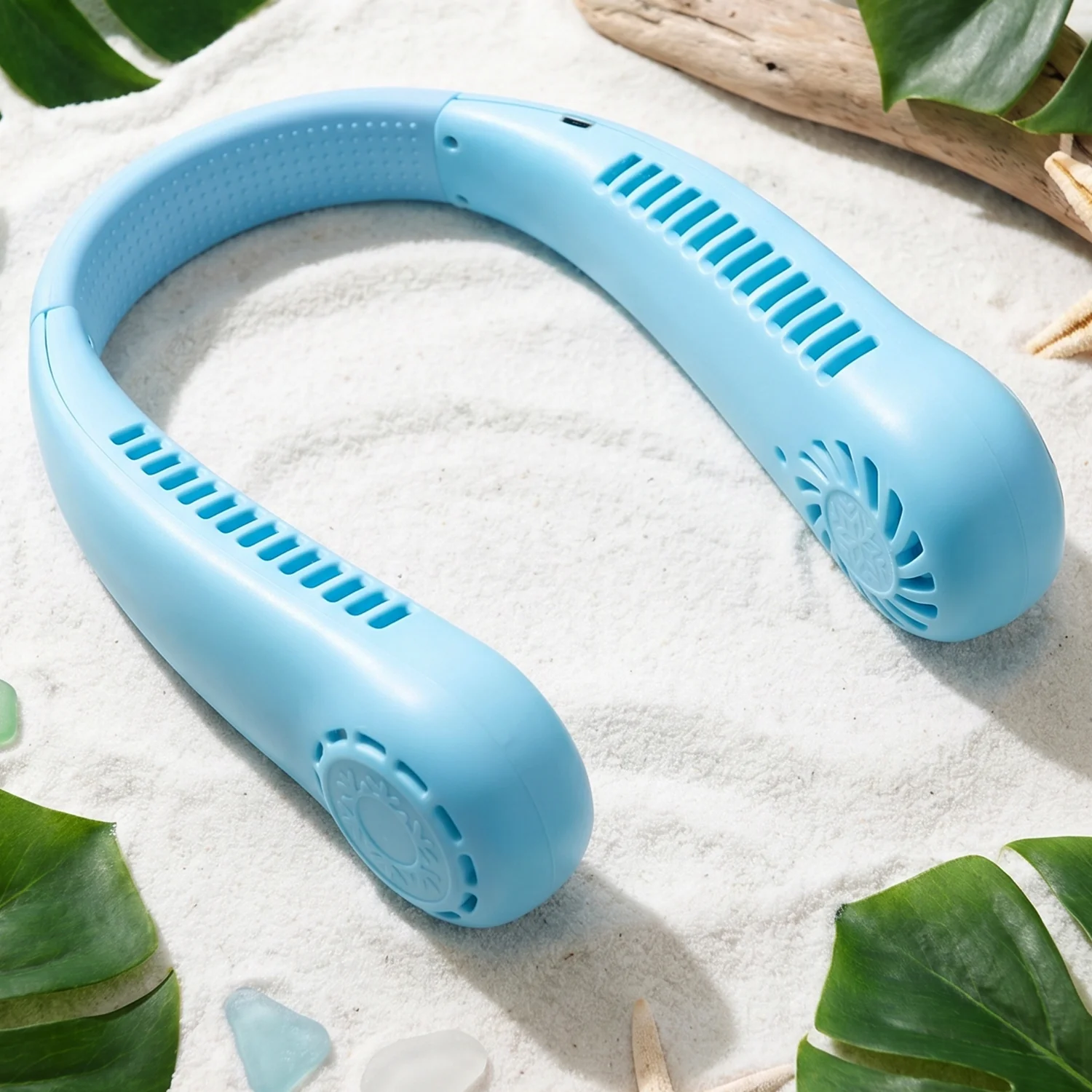 Portable Rechargeable Neck Fan (1 Pc, Blue Color) - Image 8