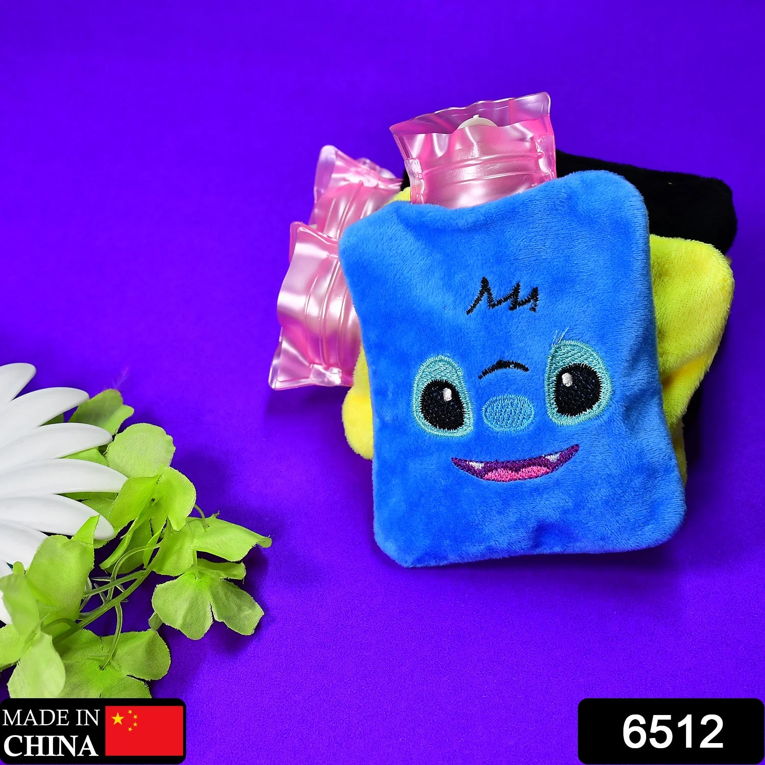 Blue Stitch Hot Water Bag - Small Size with Cover for Pain Relief & Warming - Image 2