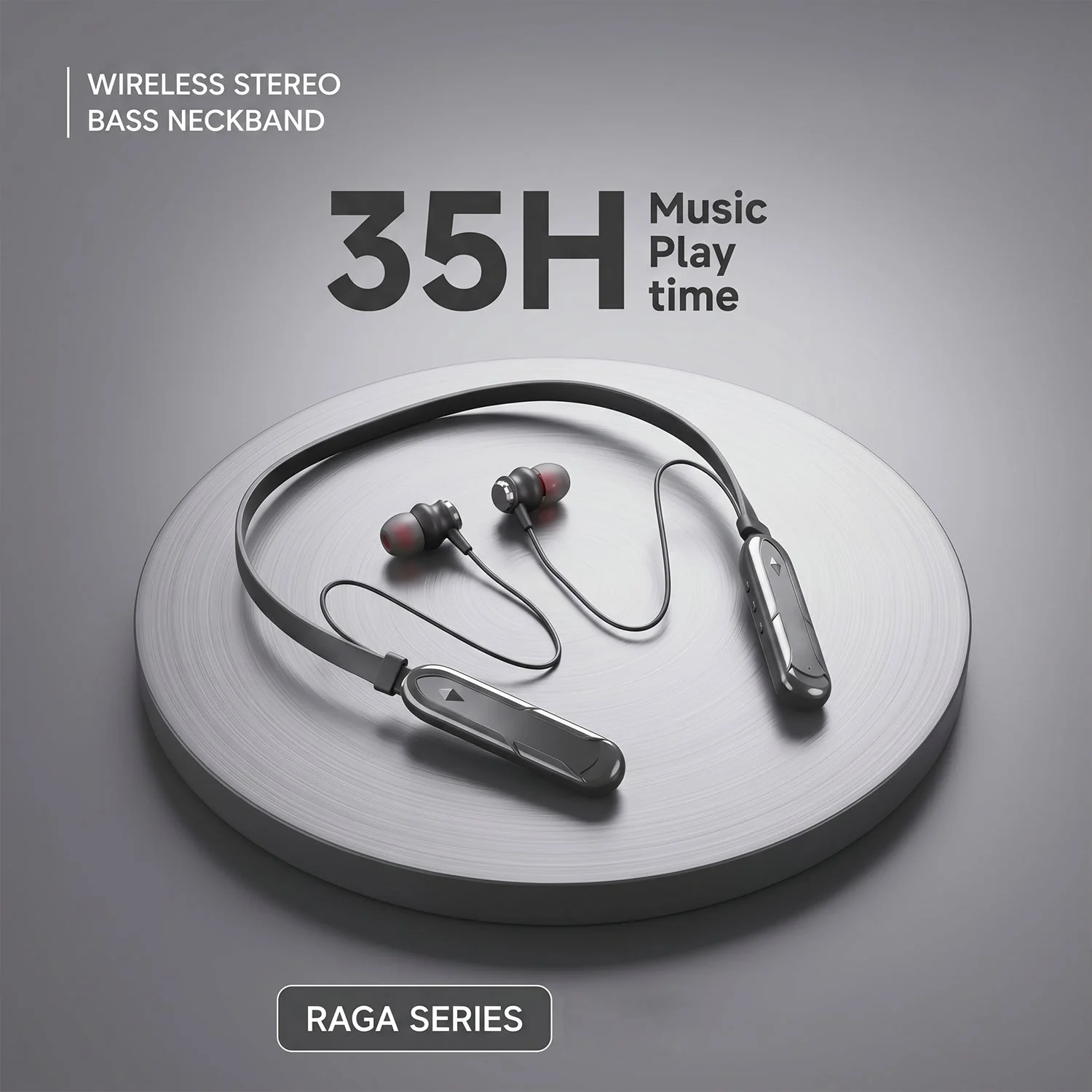 Raga Series Wireless Stereo Bass Neckband Earphones, Neck band (1 Pc) - Image 4