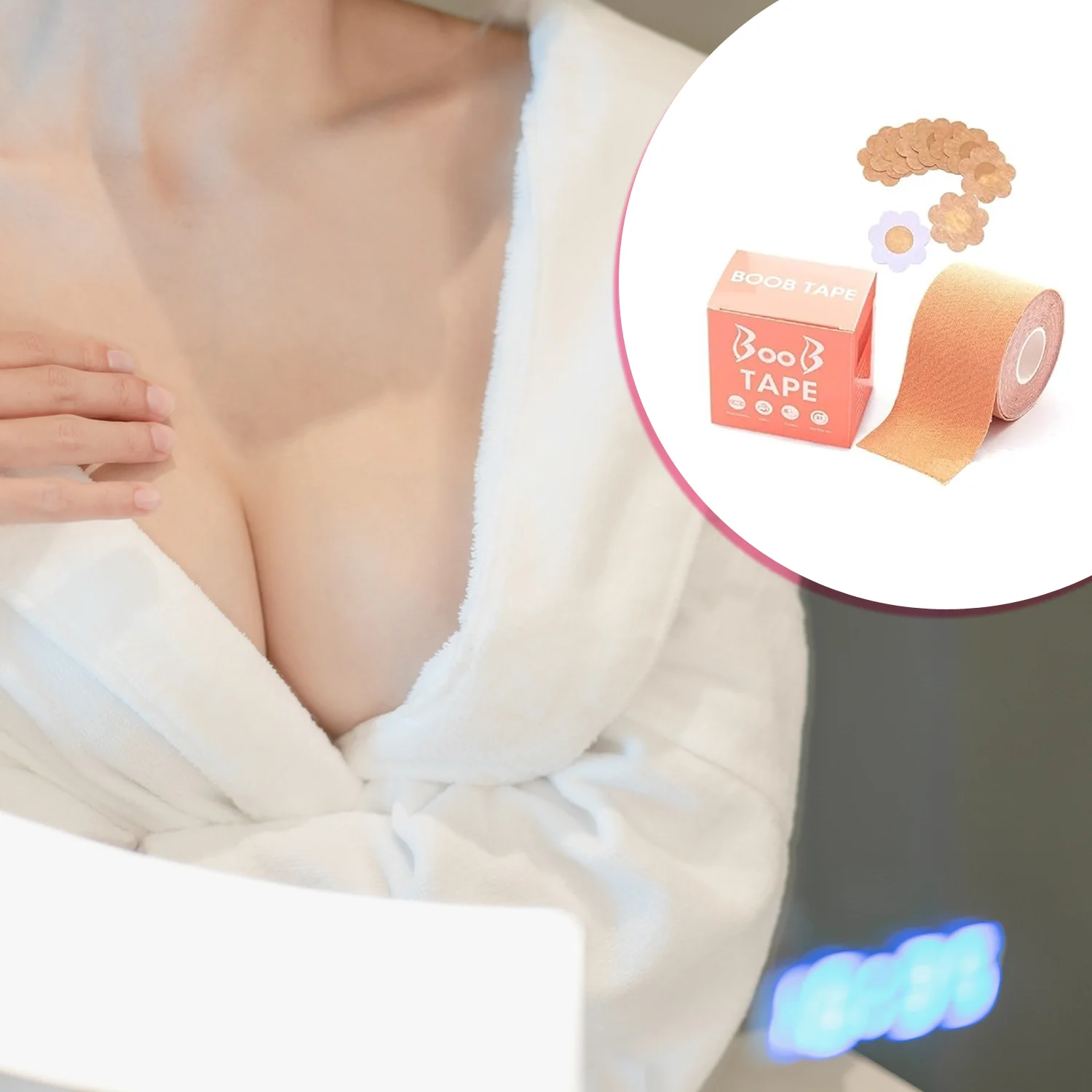 Boob Tape with Nipple Covers: Cotton, Breathable, Lift & Support (5m, 10 Pairs) - Image 9