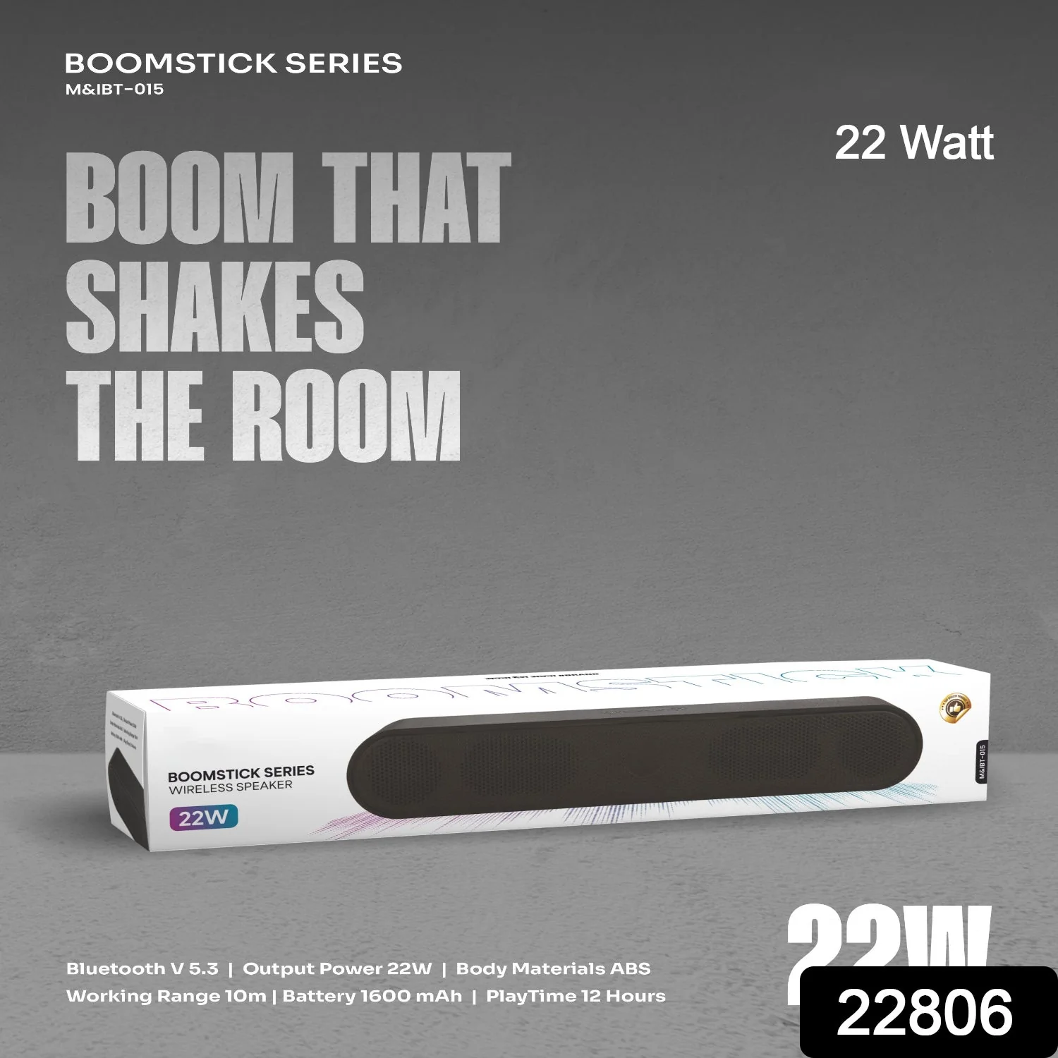 Boomstick Series 22W Wireless Soundbar Speaker (1 Pc) - Image 2
