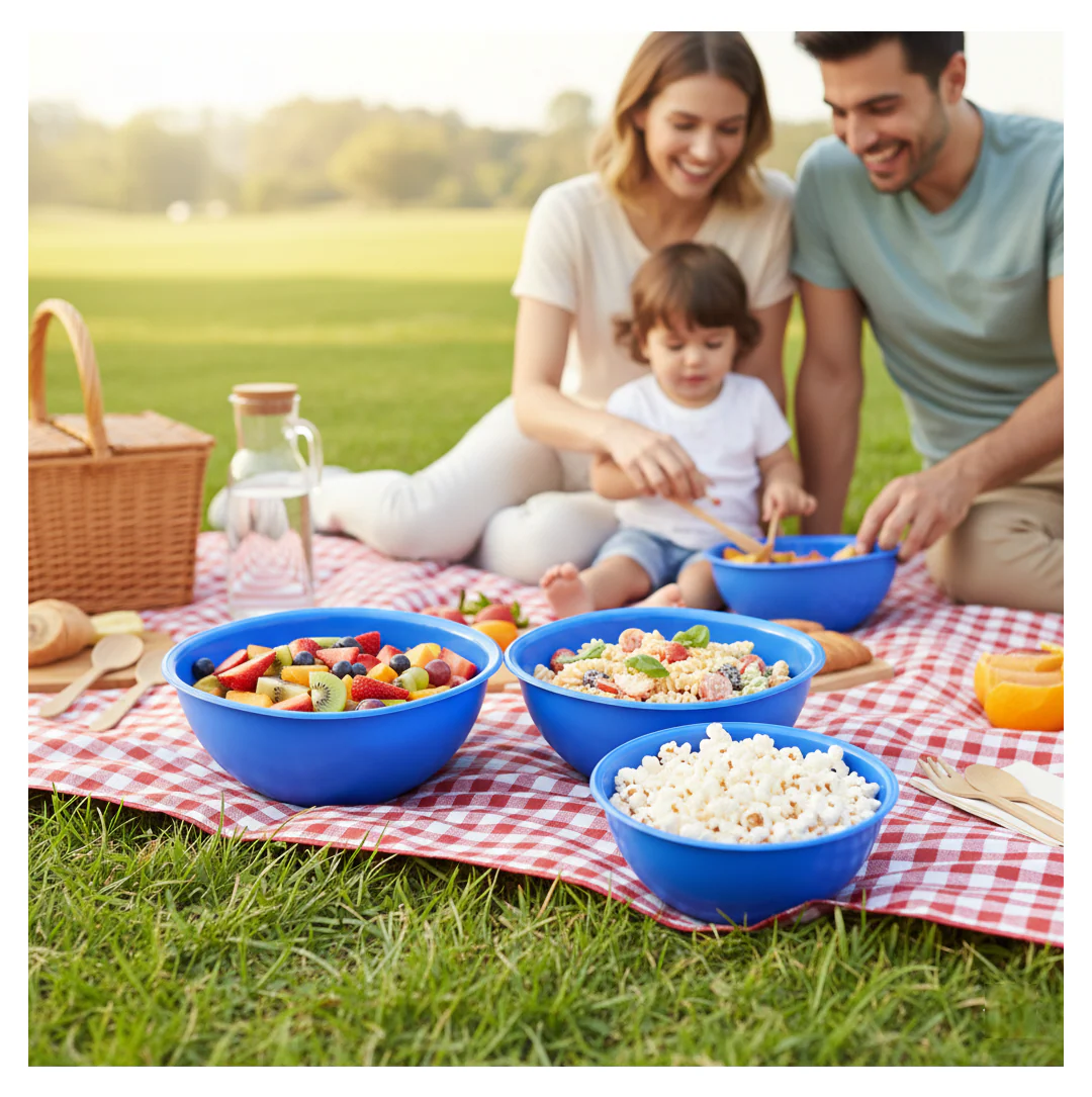 BPA Free Plastic Bowl Set for Cereal Salad Rice Soup Pasta Snack 3 Pc - Image 3