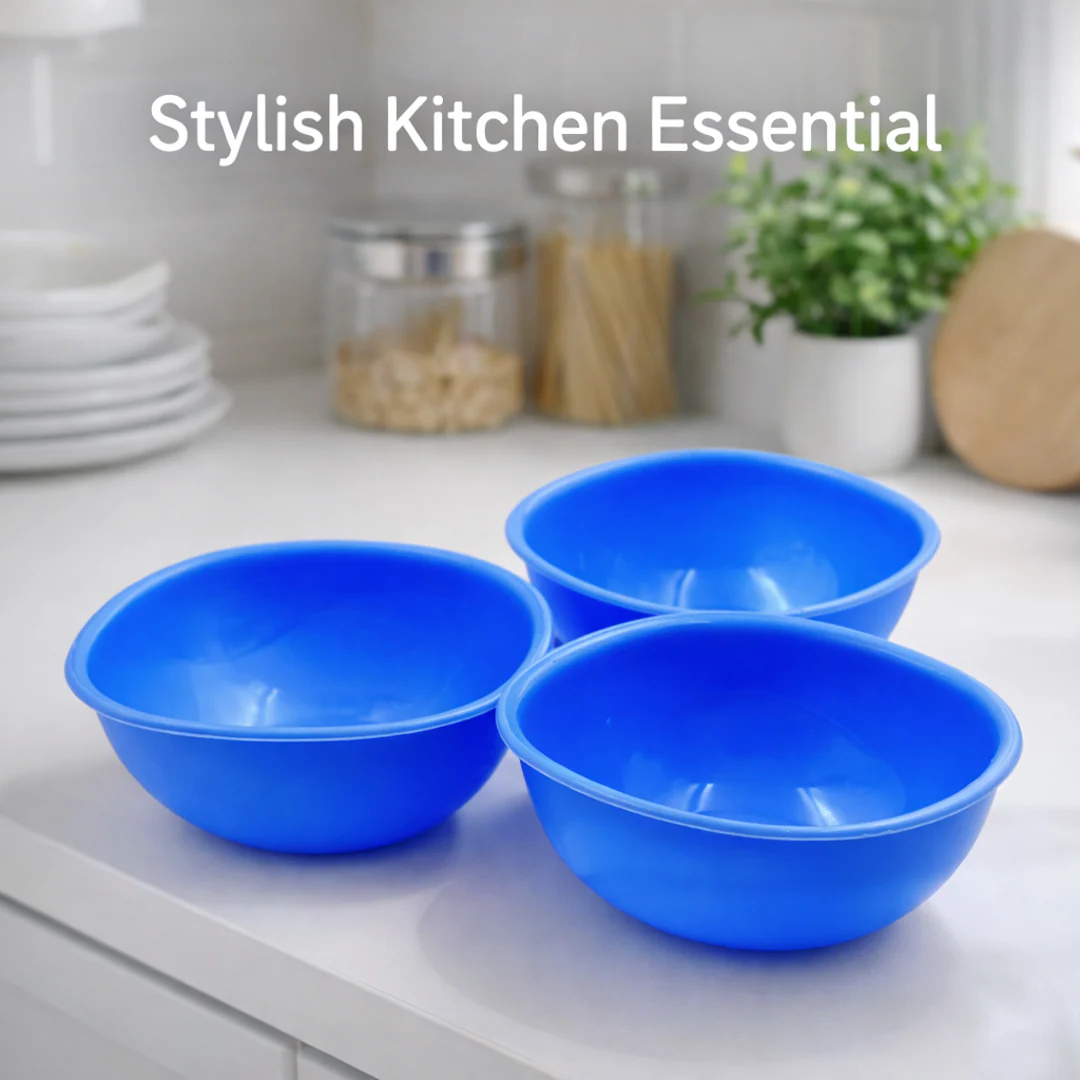 BPA Free Plastic Bowl Set for Cereal Salad Rice Soup Pasta Snack 3 Pc - Image 4