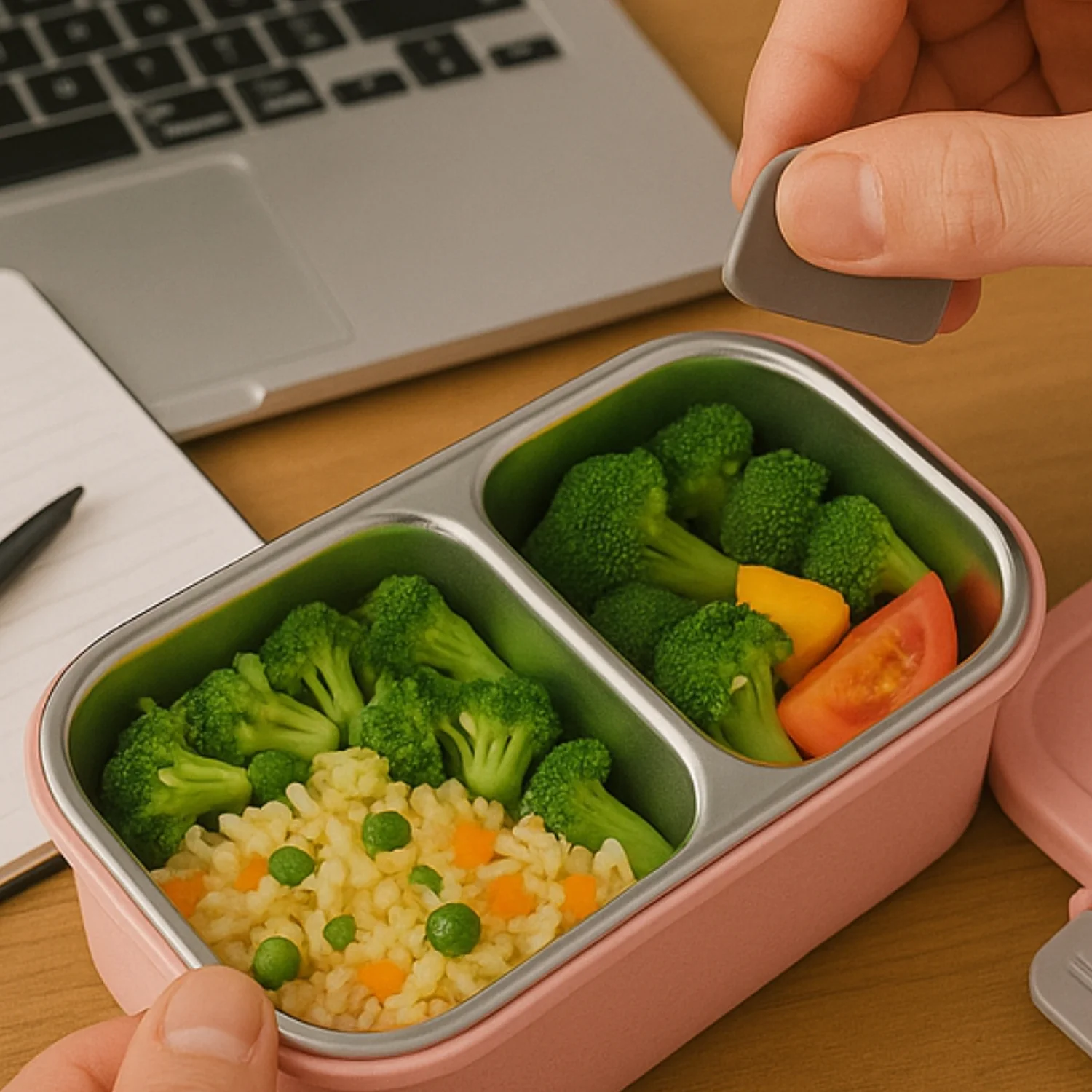 BPA-Free Snack Pack-2 Lunch Box – 2-Compartment - Image 4
