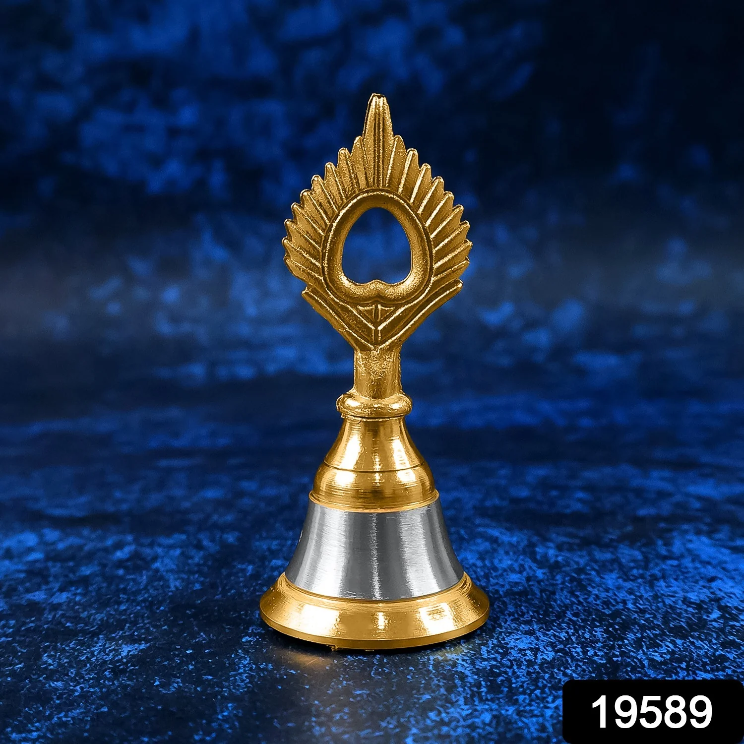 Brass and Steel Temple Ghanti (Pooja Bell) – Decorative Spiritual Accessory - Image 2