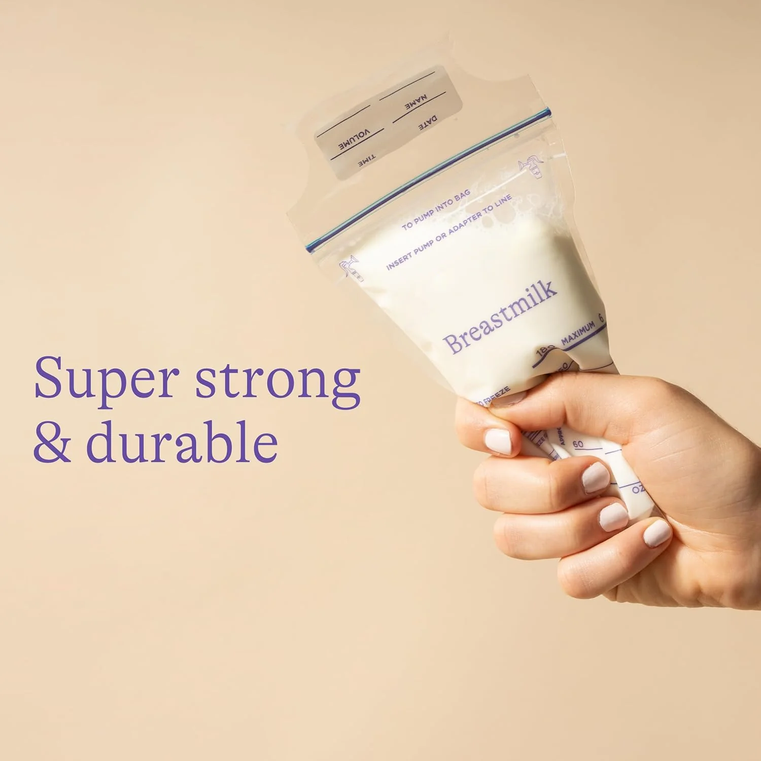 Breastmilk Storage Bags, Double Zipper Seal (60 Pcs Set) - Image 4
