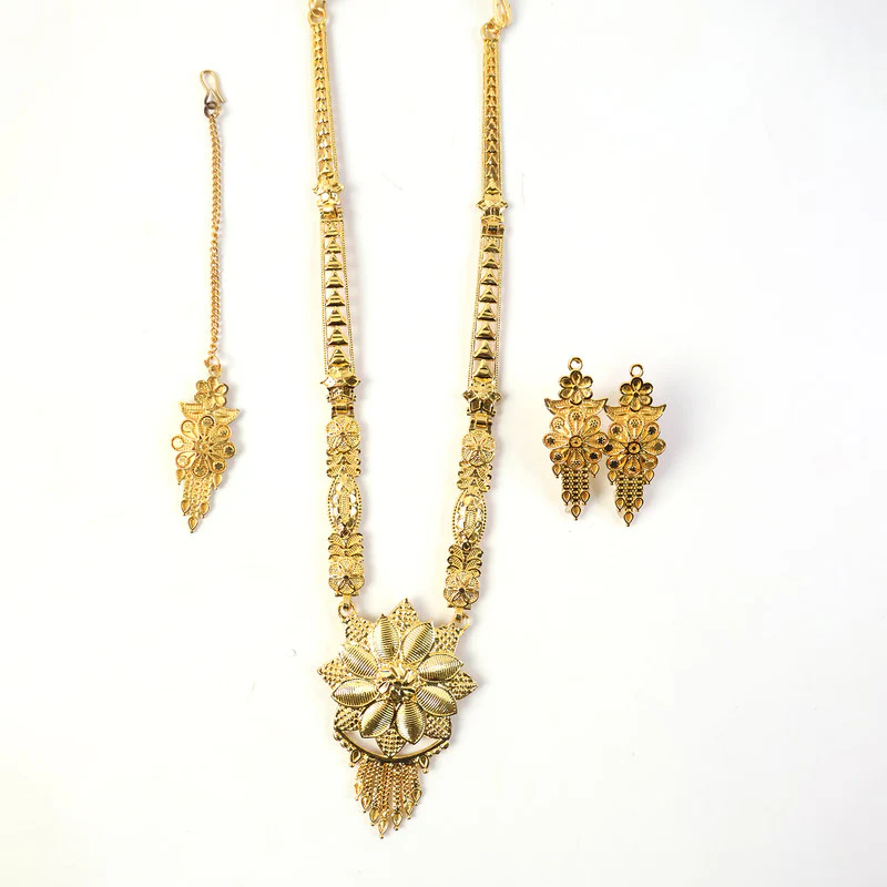 Bridal Lotus Blossom Necklace Set – Traditional Design for Festive & Wedding Wear - Image 4