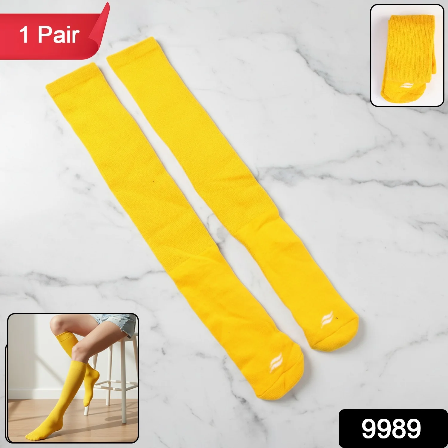 Bright Knee-High Stretch Socks (1 Pair) - Image 2