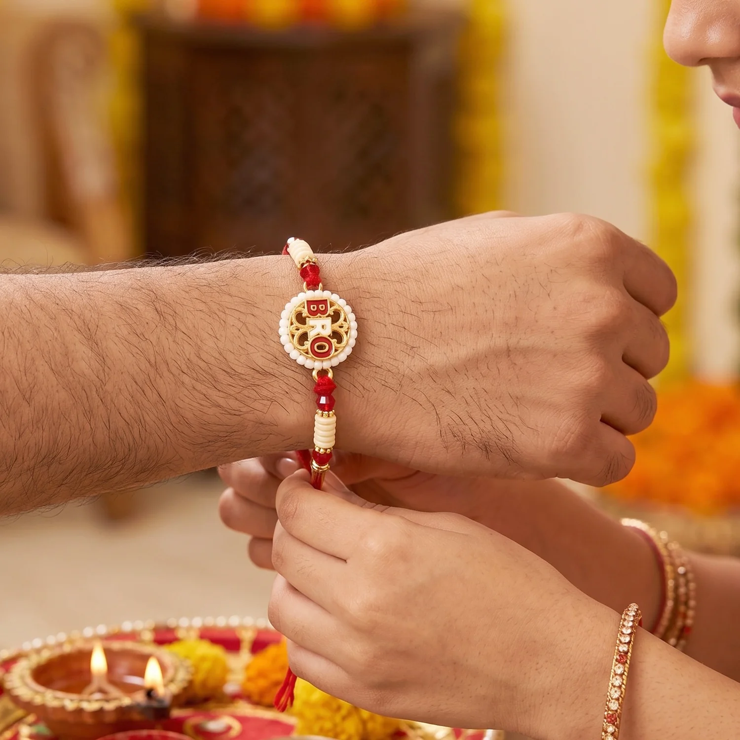 BRO Letter Designer Rakhi for Brother - Image 2