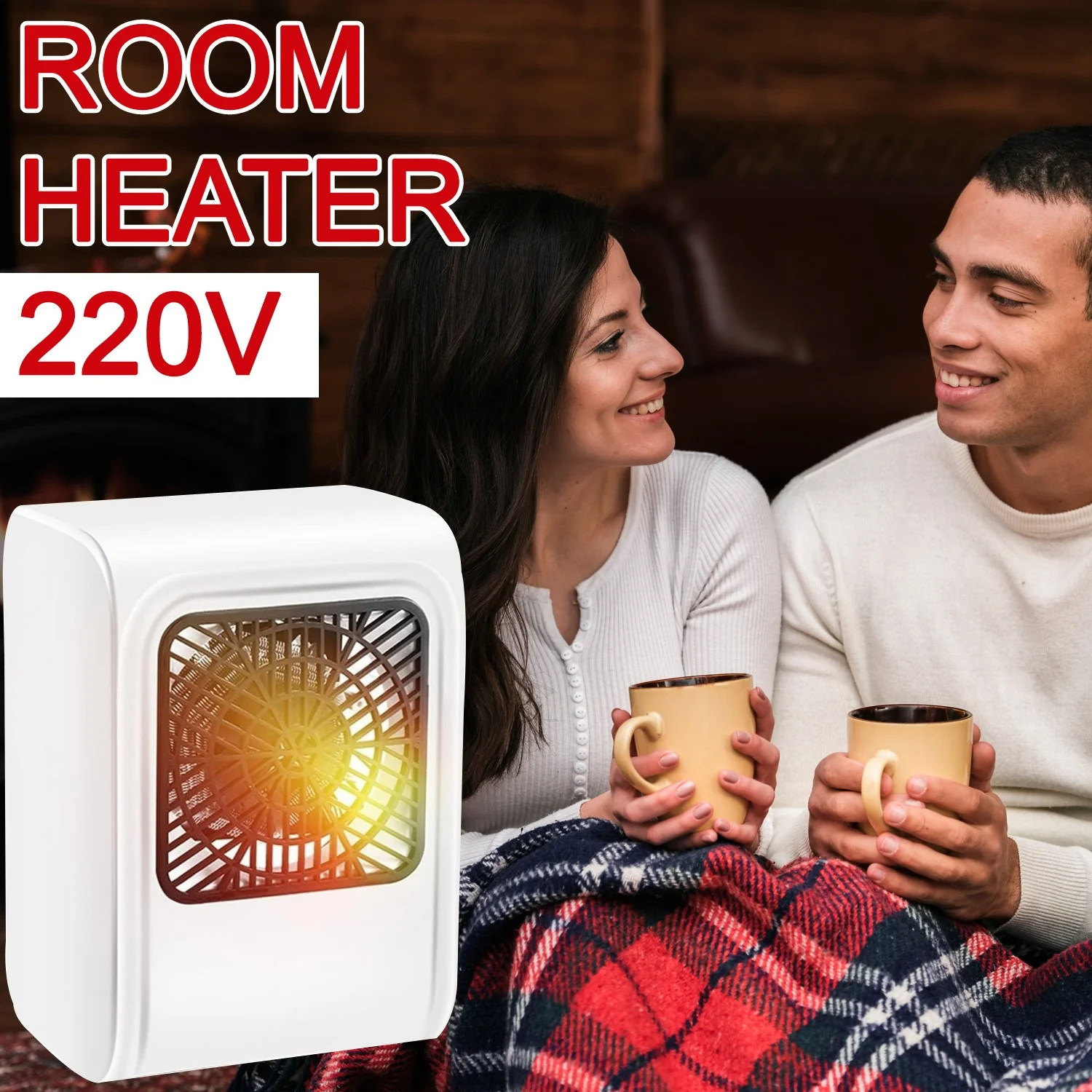 Room Heater 220V Brown Box Heater with Plug for Office & Bedroom Use - Image 7