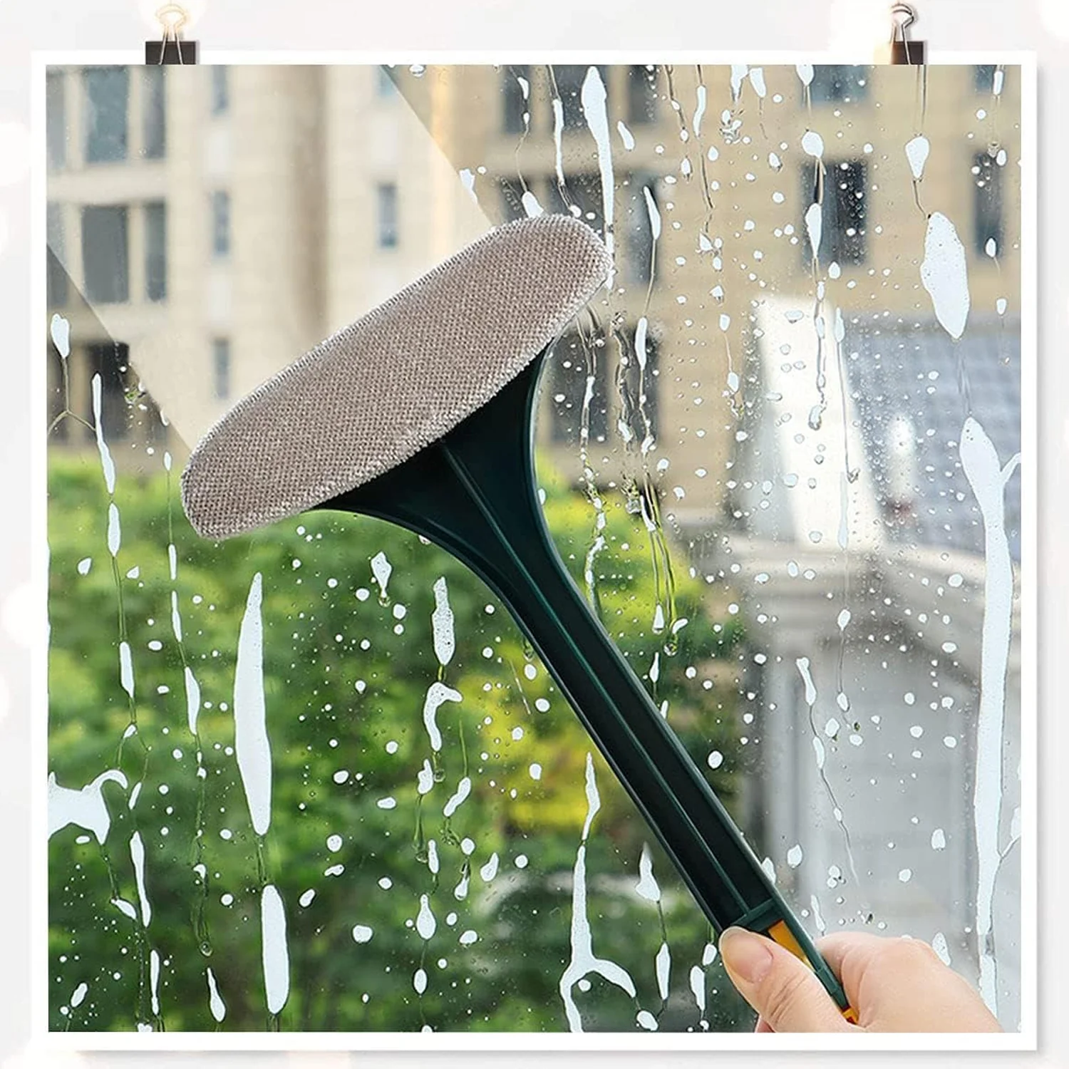 2-in-1 Mesh Cleaning Brush & Wiper with Extended Handle – Window Cleaner (1 Pc) - Image 3