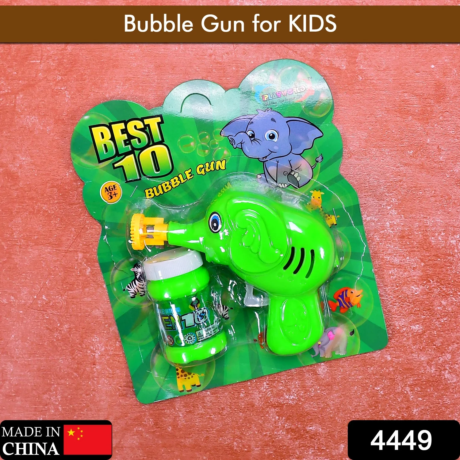 Elephant Hand-Press Bubble Gun Toy with Bubble Liquid Bottle for Kids - Image 2