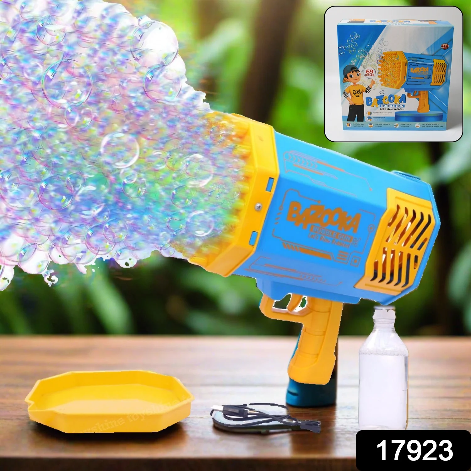 69 Holes Big Rechargeable Bubble Gun Powerful Machine Toy for Kids and Adults - Image 2
