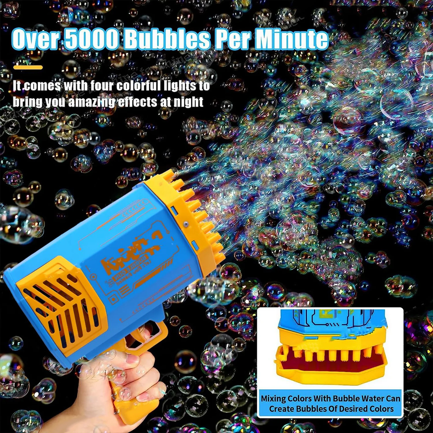 69 Holes Big Rechargeable Bubble Gun Powerful Machine Toy for Kids and Adults - Image 4