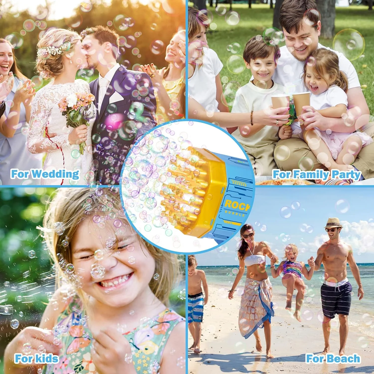 69 Holes Big Rechargeable Bubble Gun Powerful Machine Toy for Kids and Adults - Image 9