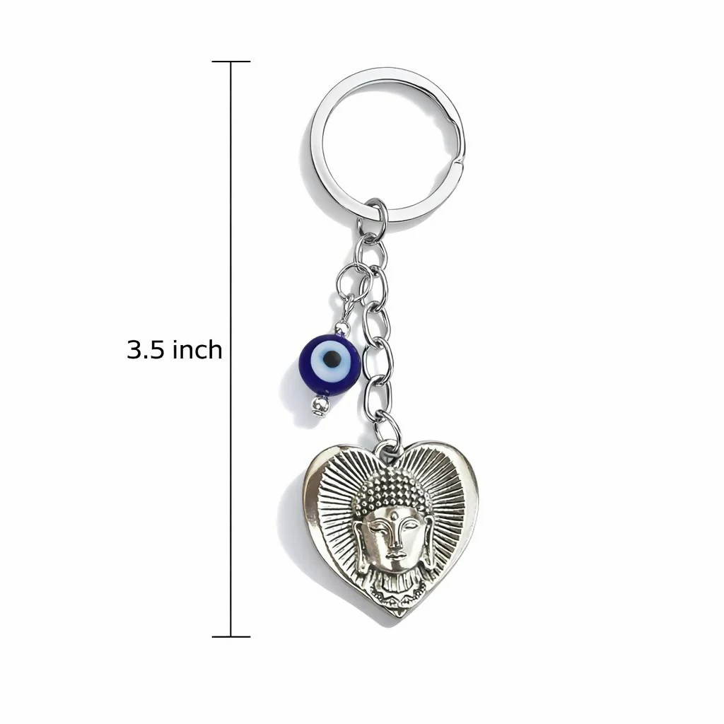 Buddha Evil Eye Heart Keychain for Car Keys, Bags & Spiritual Gifting - Image 4