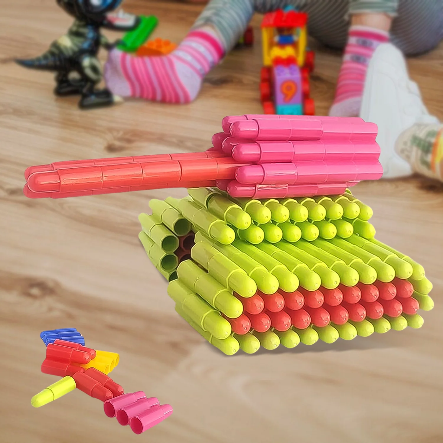 Bullet Blocks Intelligent Kids Creative Bullets Shaped Building (Approx 88 Pcs) - Image 3