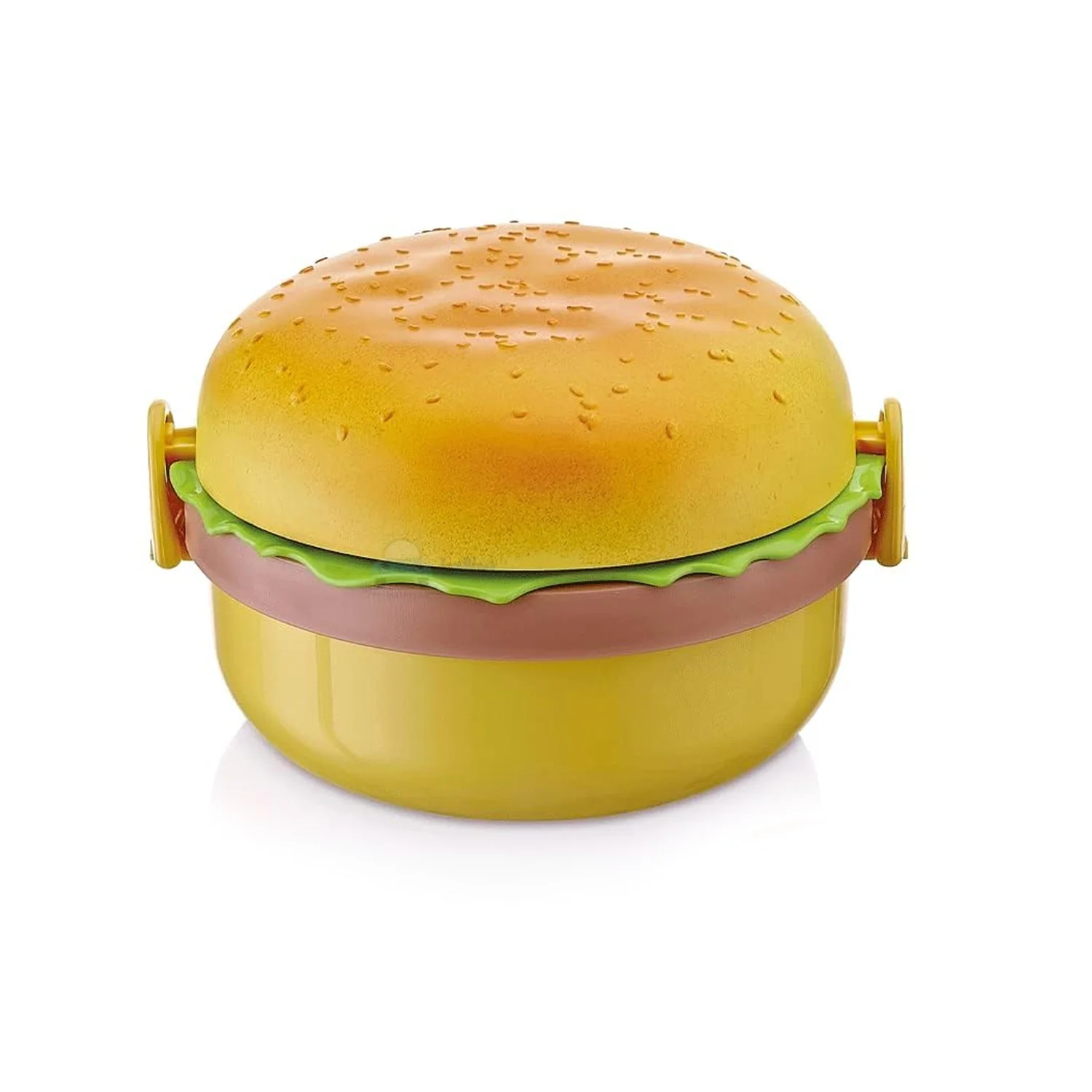 Burger Shape Lunch Box – Double Layer 1000ml Food Container with 2 Spoons for Kids - Image 3