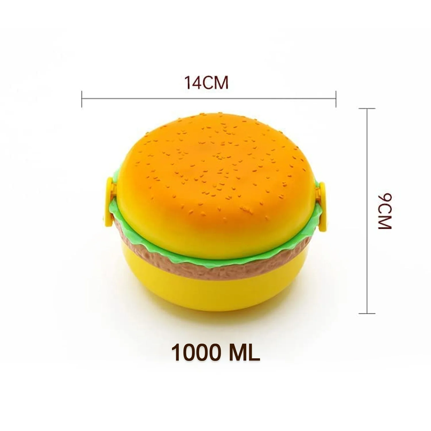 Burger Shape Lunch Box – Double Layer 1000ml Food Container with 2 Spoons for Kids - Image 6