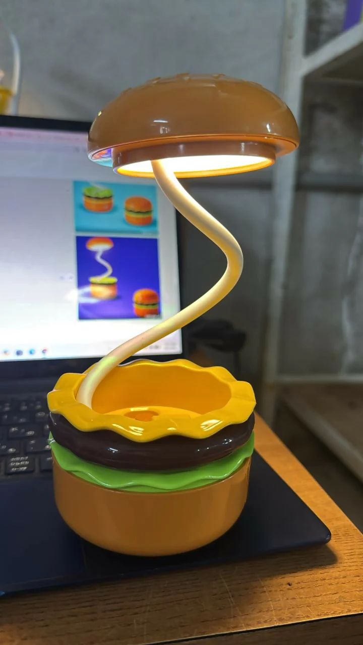 Burger Style LED Desk Lamp with Pencil Sharpener for Kids Study Table - Image 6