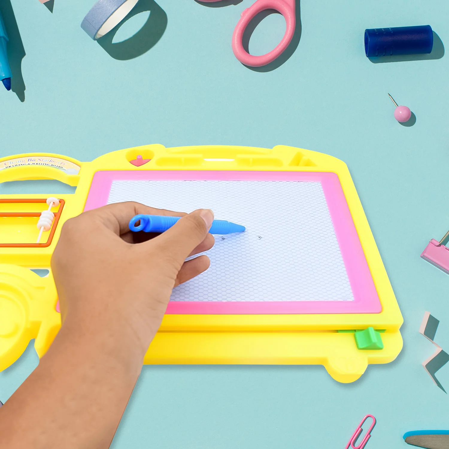 Bus Shape Drawing & Writing Slate Board for Kids (1 pc / 32 × 21 Cm) - Image 3