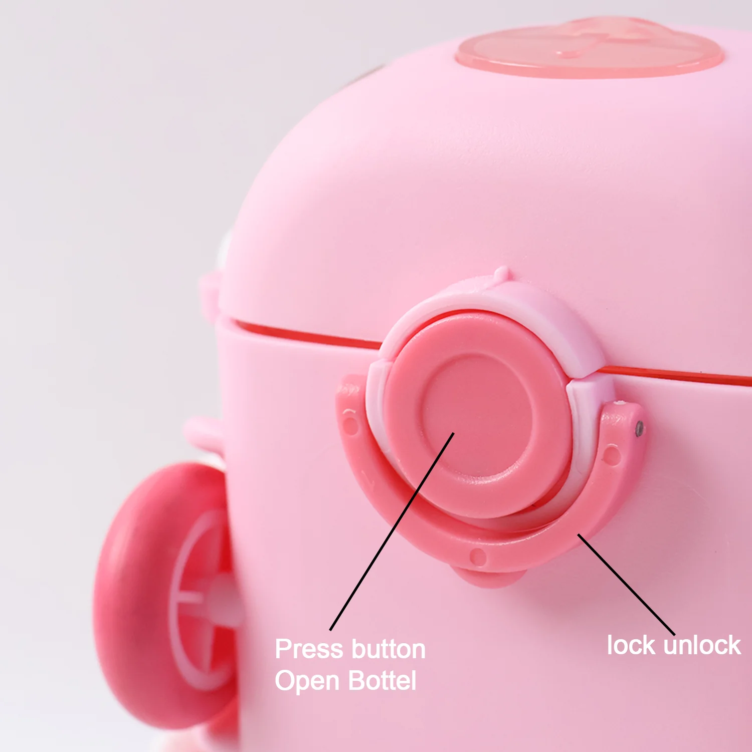 Bus Shaped Kids Water Bottle with Strap – 500ml Cute Cartoon Design With Sticker - Image 6
