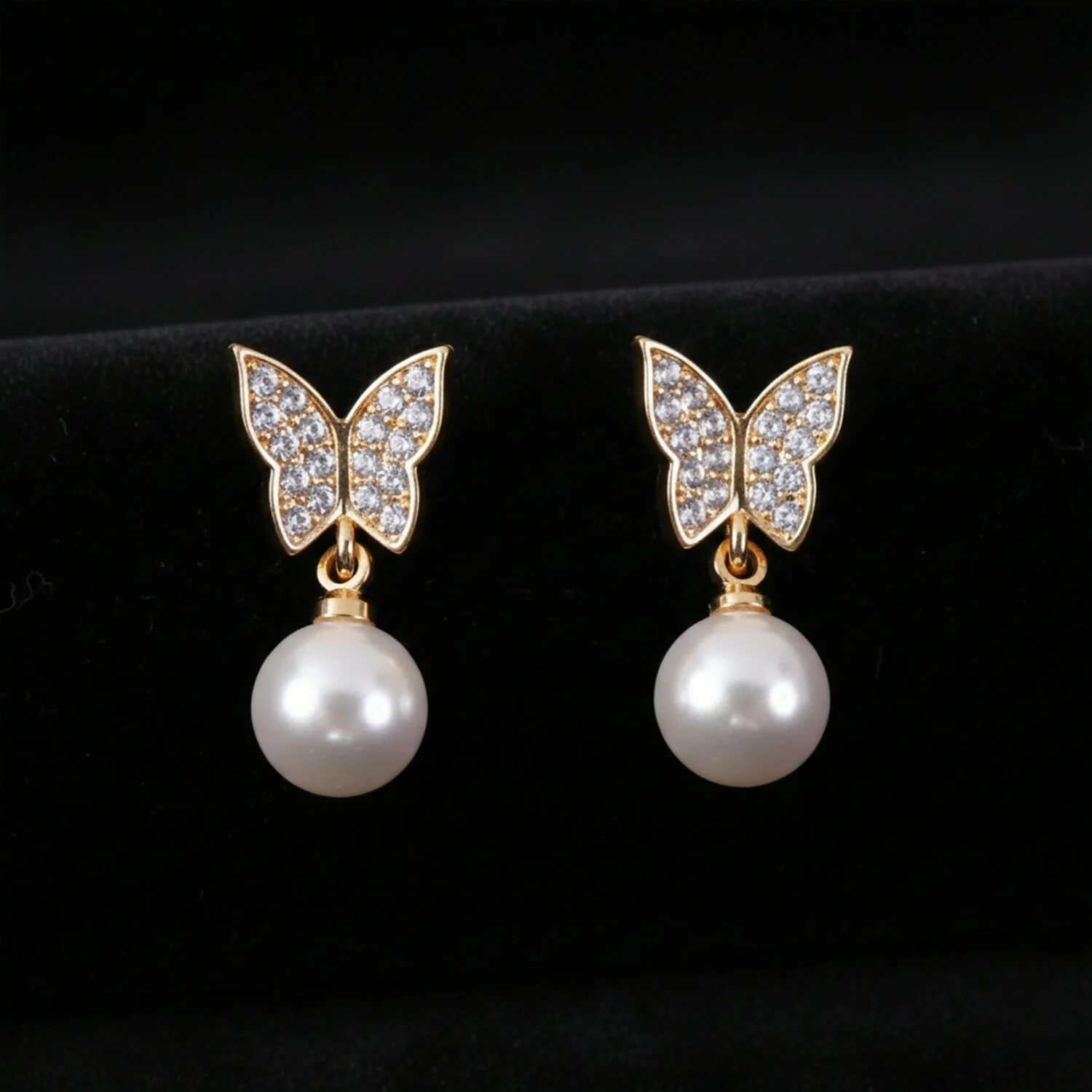 Elegant Gold Finish Stone Studded Hoop Earrings for Women & Girls - Image 2