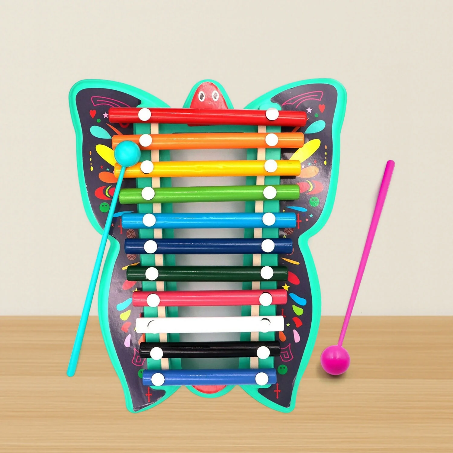 Butterfly Xylophone – Colorful 12-Tone Learning Toy with Dual Mallets - Image 4
