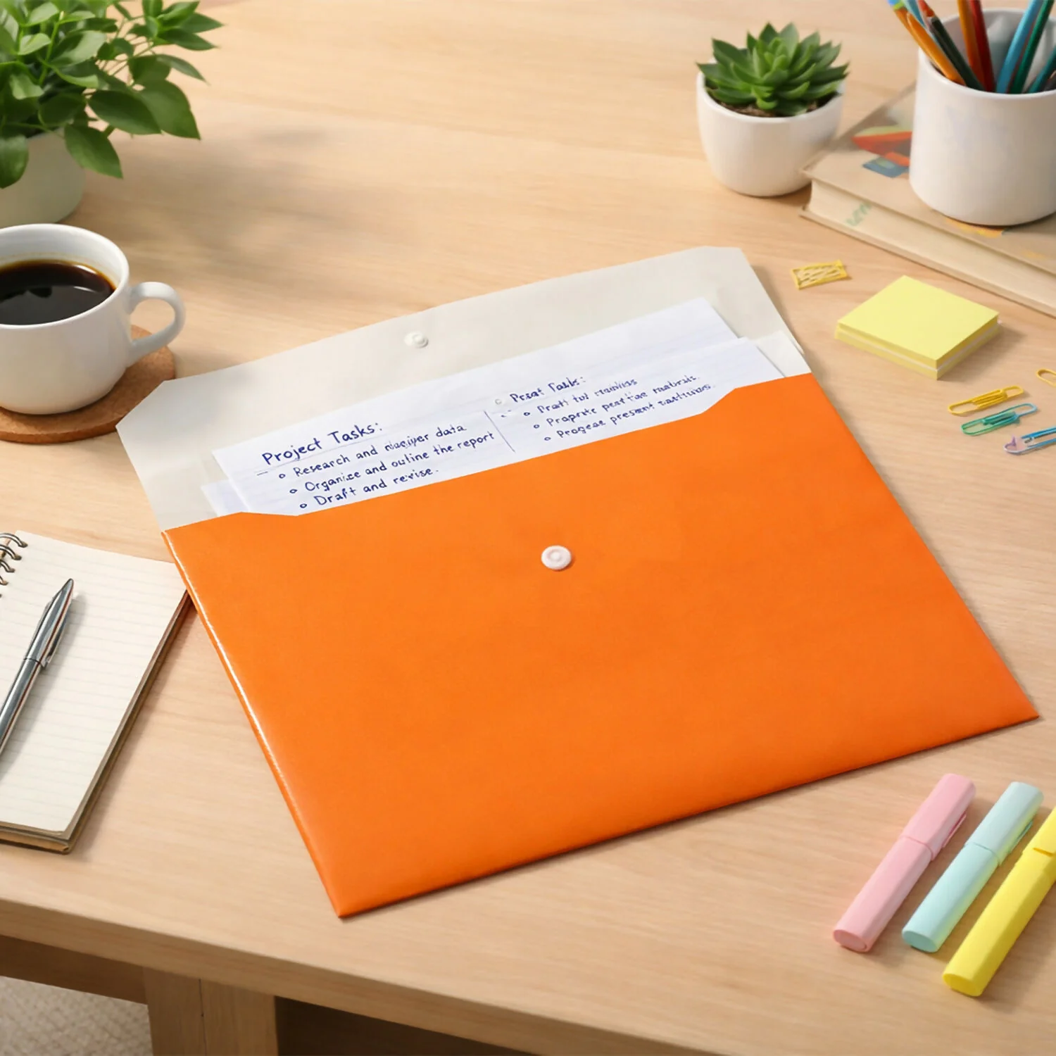 Button Closure Expanding Document File Folder – Mix Colour - Image 2