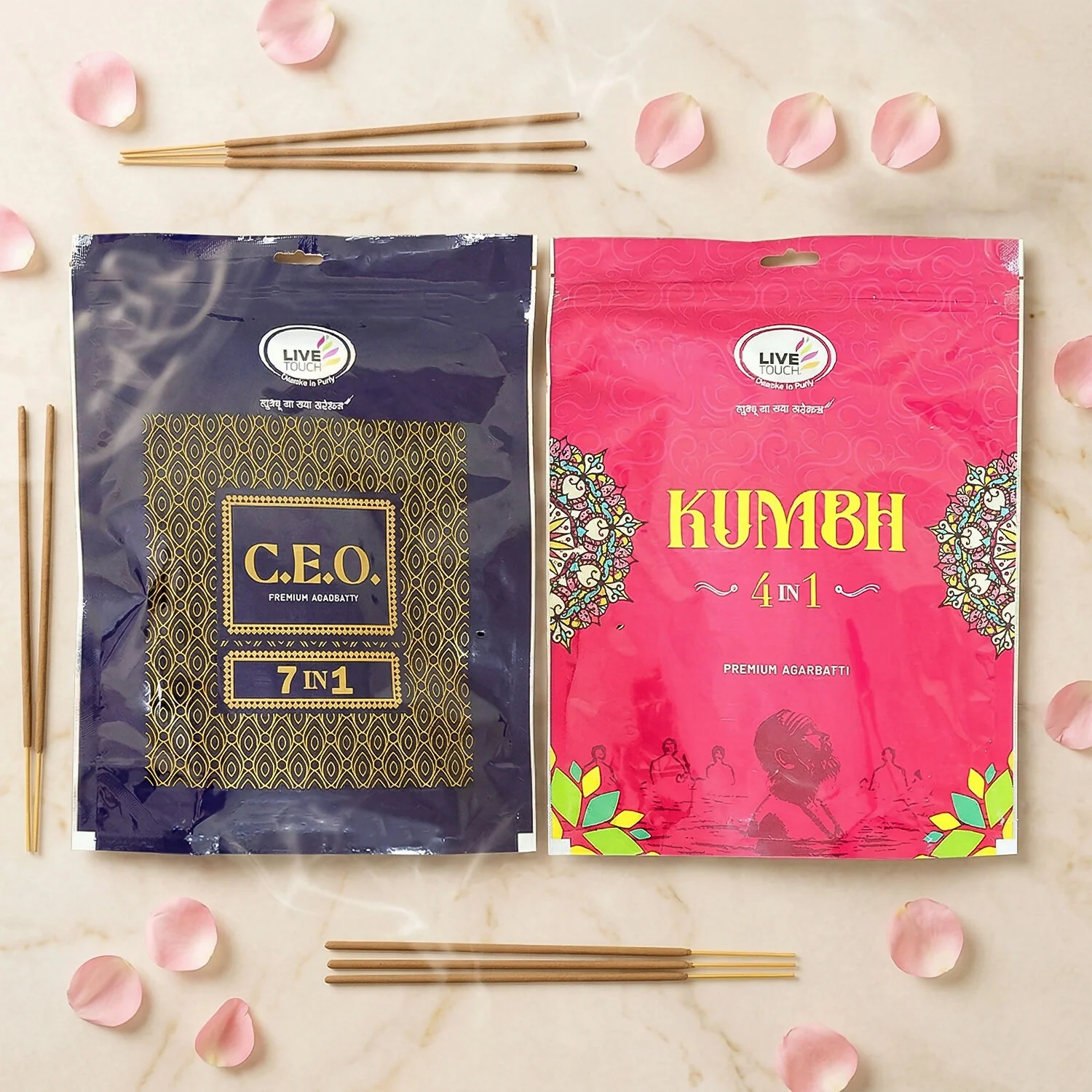 C.E.O. & Kumbh Premium Agarbatti Combo Jumbo Family Pack (2 Packs of 500gm) - Image 3