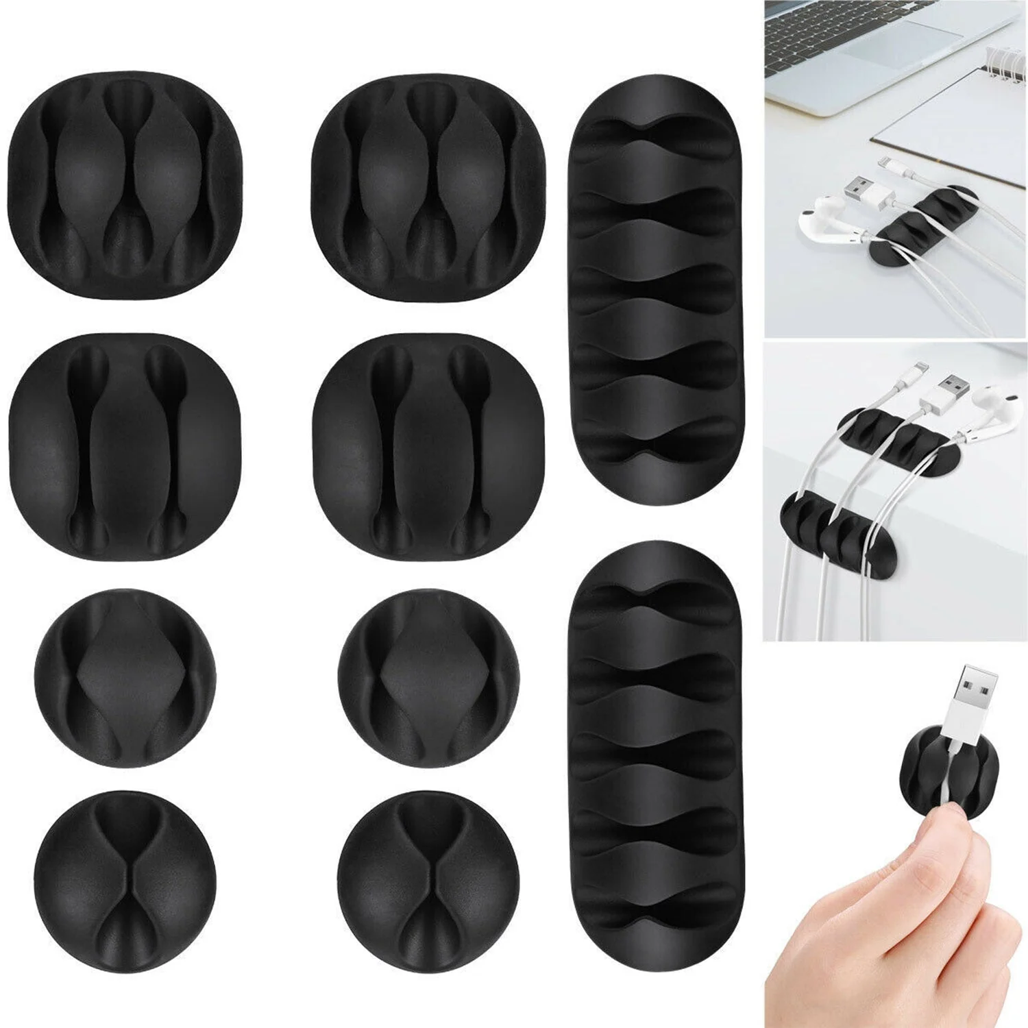 Multi-Purpose Cable Clips and Wire Organizer for Desk and Table - Image 3